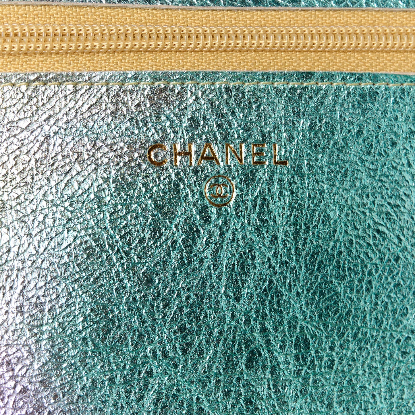 Metallic Goatskin Quilted 2.55 Reissue Wallet on Chain WOC Multicolor