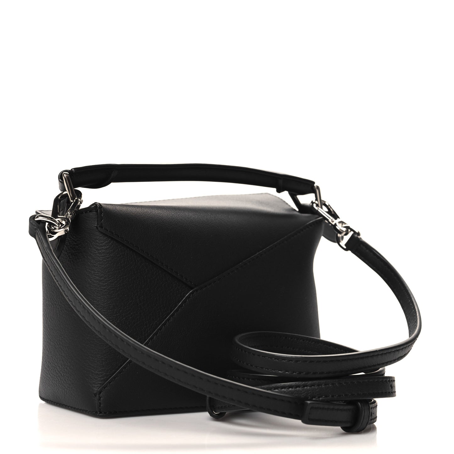 Calfskin Mini Puzzle Edge Bag Black