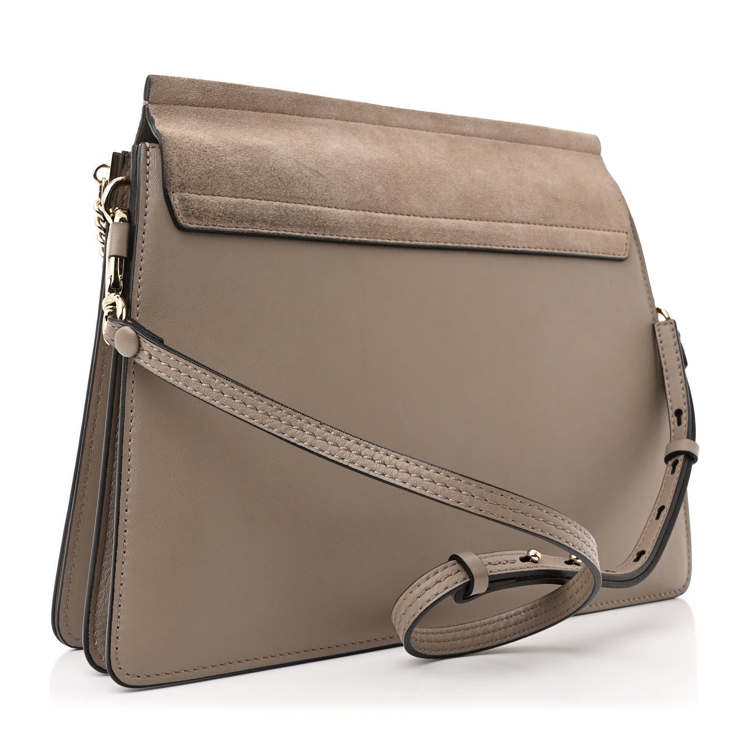 Chloe Calfskin Suede Medium Faye Shoulder Bag Motty Grey 3 of 12