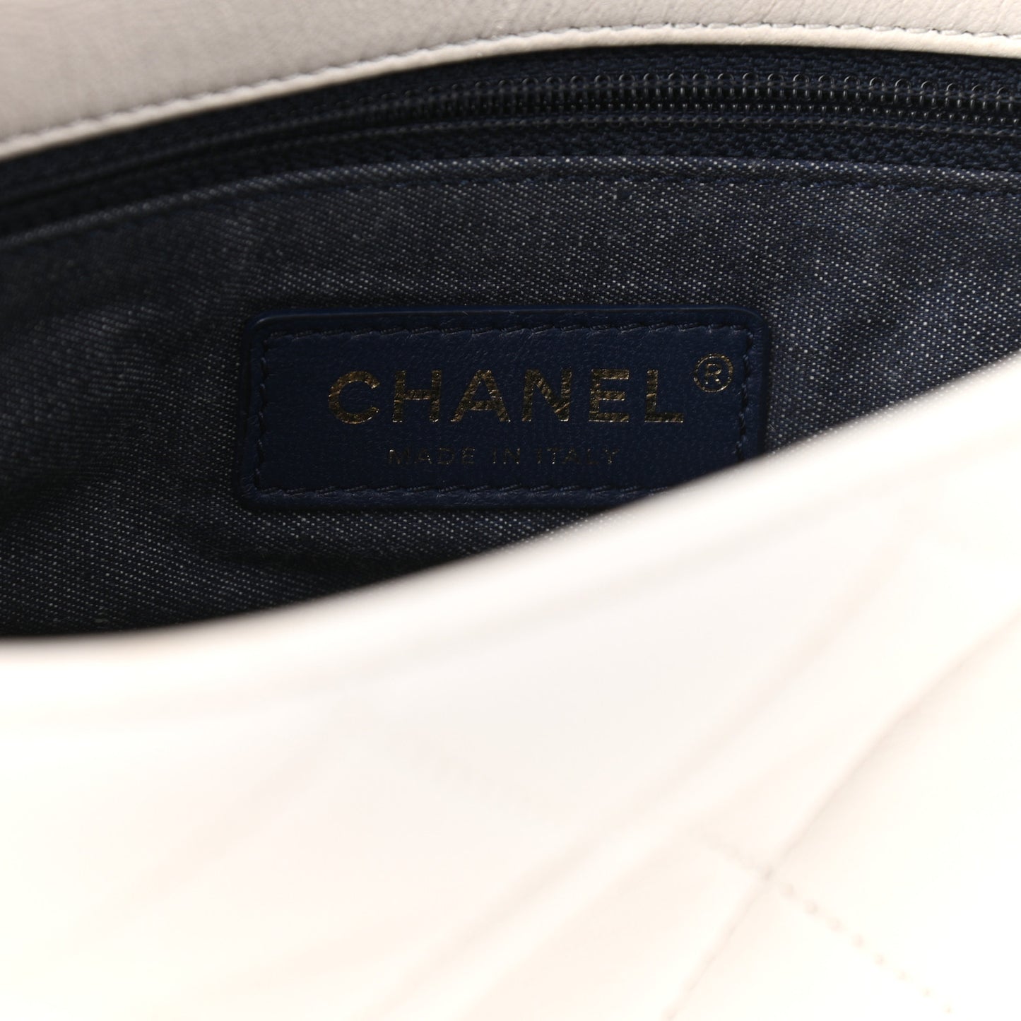 Lambskin Quilted Resin Bi-Color Chain Flap Bag White