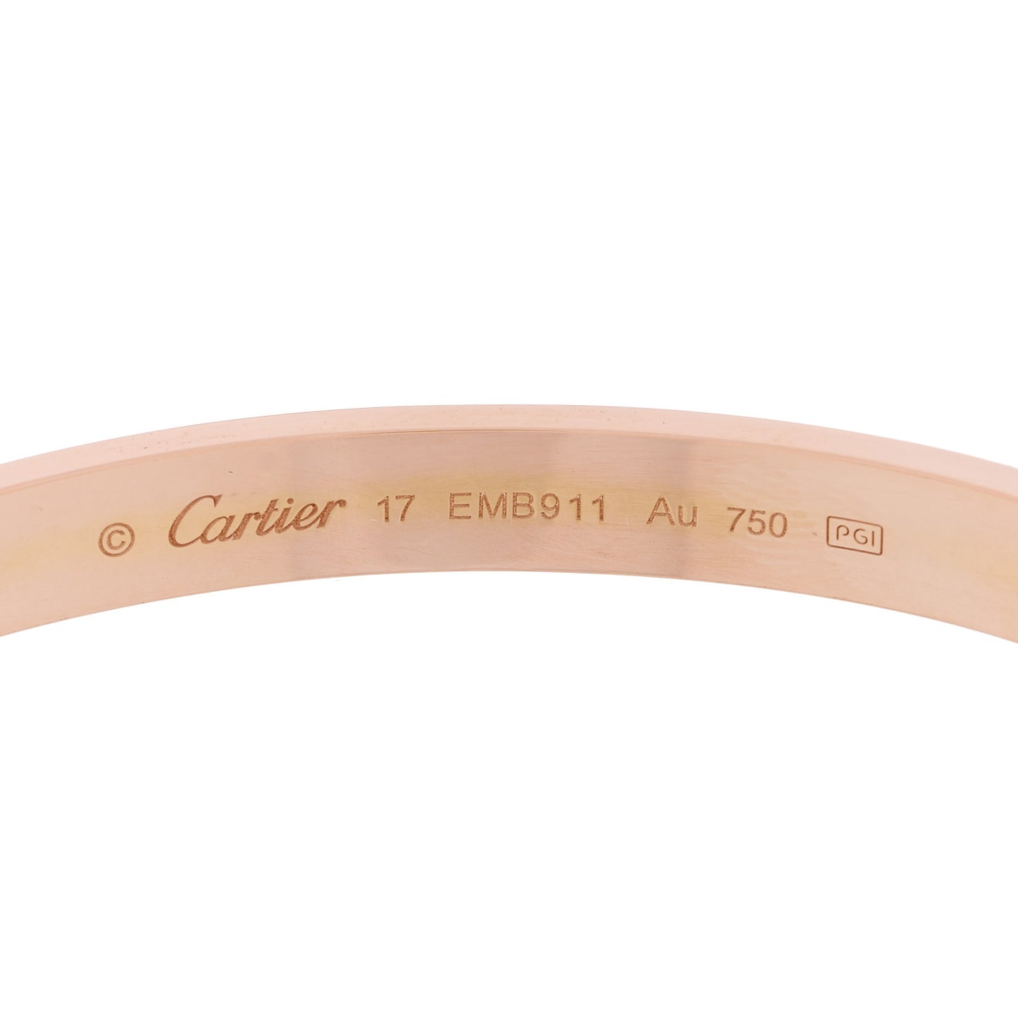18K Pink Gold LOVE Bracelet 17