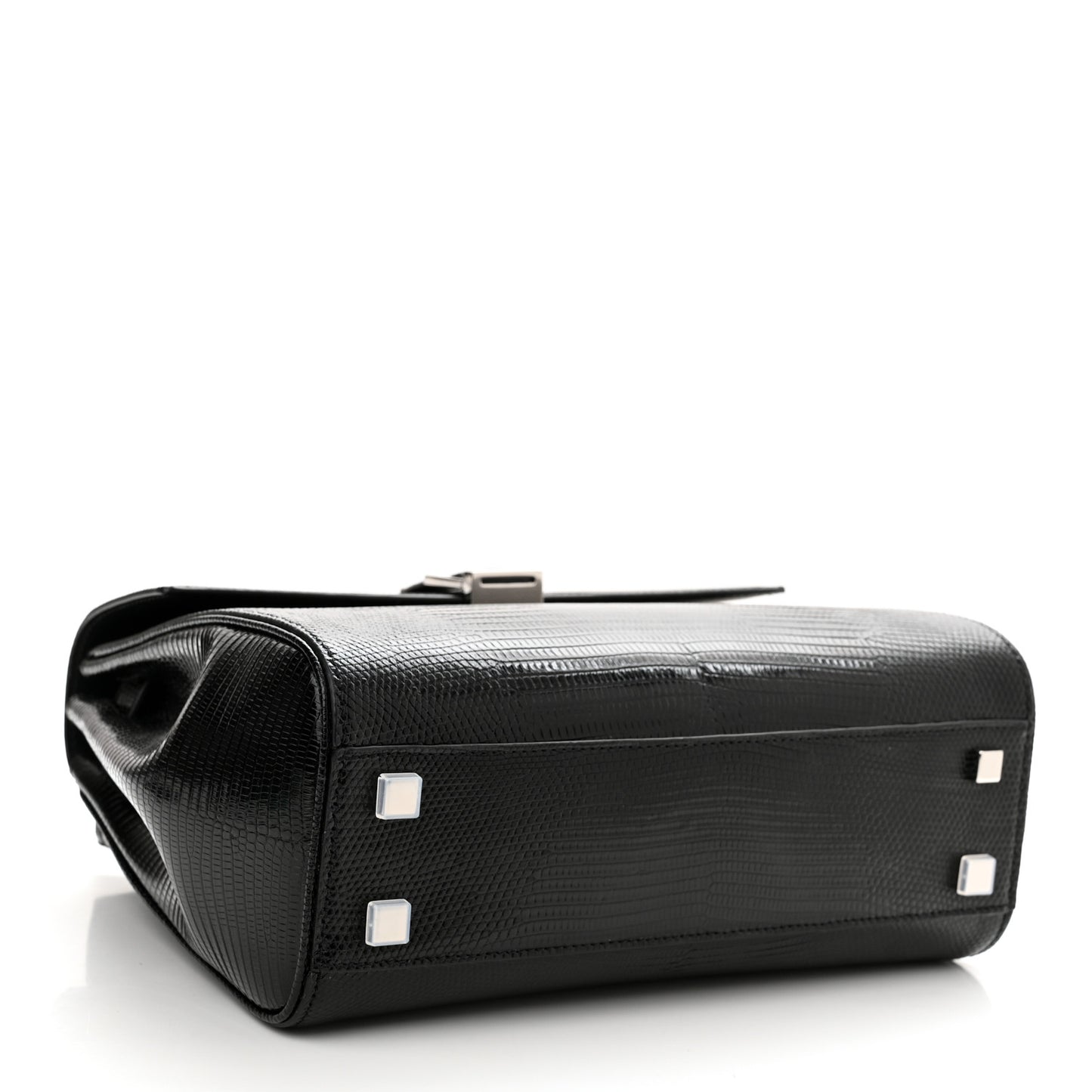 Lizard Le Fermoir Top Handle Bag Small Black