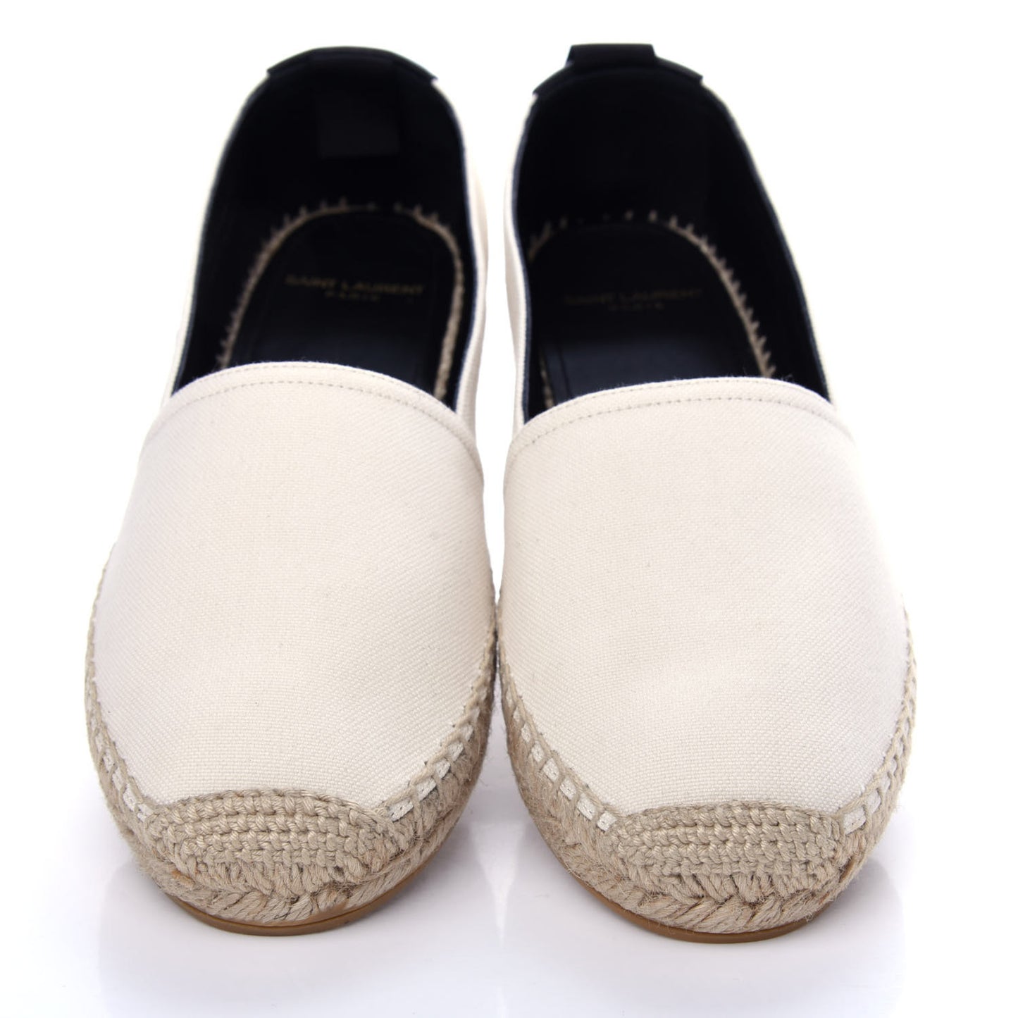 Canvas Nappa Elba Light Logo Embroidered Espadrilles 36.5 Panna
