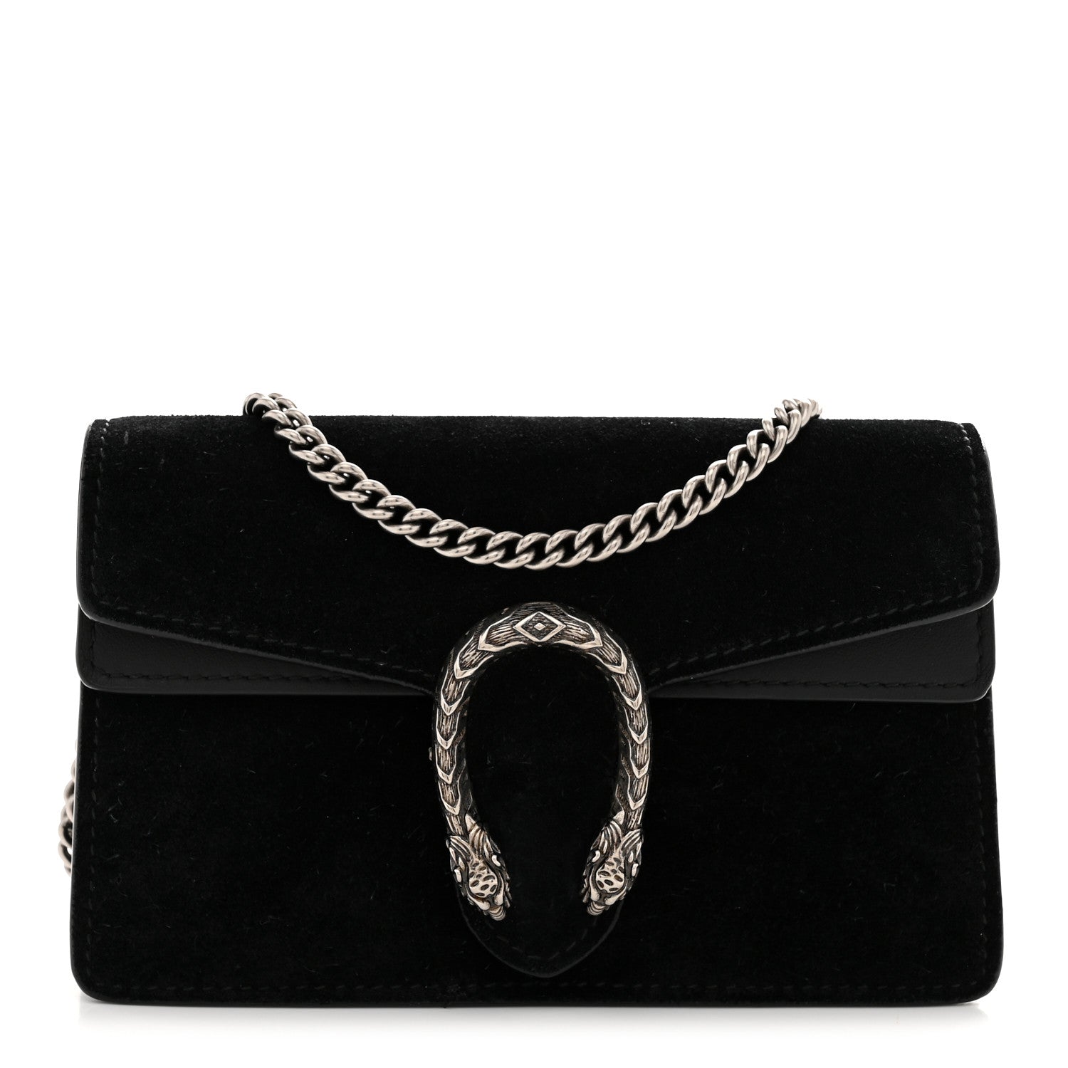 Gucci Suede Super Mini Dionysus Shoulder Bag Black 1911268