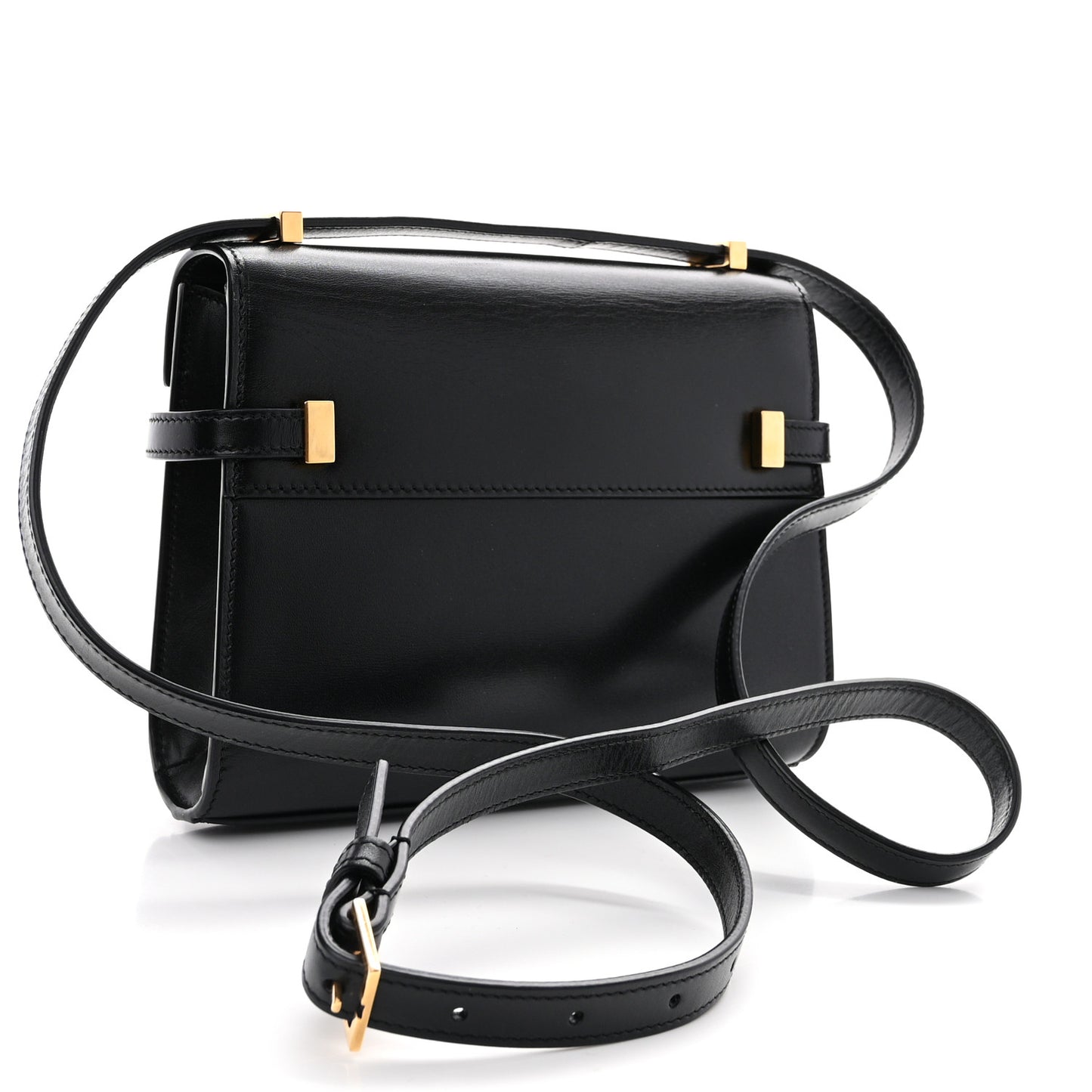 Smooth Calfskin Mini Manhattan Shoulder Bag Black