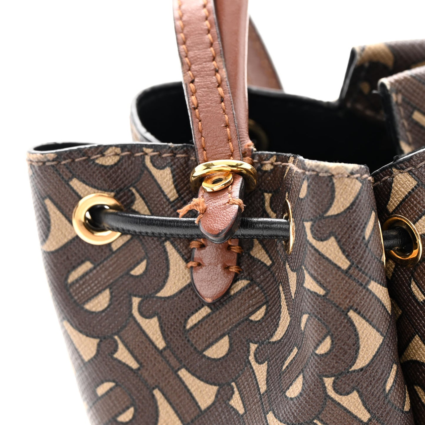 E-canvas Monogram TB Bucket Bag Bridle Brown