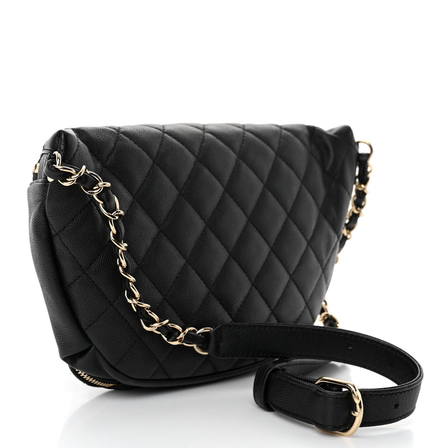 Caviar Quilted Business Affinity Waist Belt Bag Black