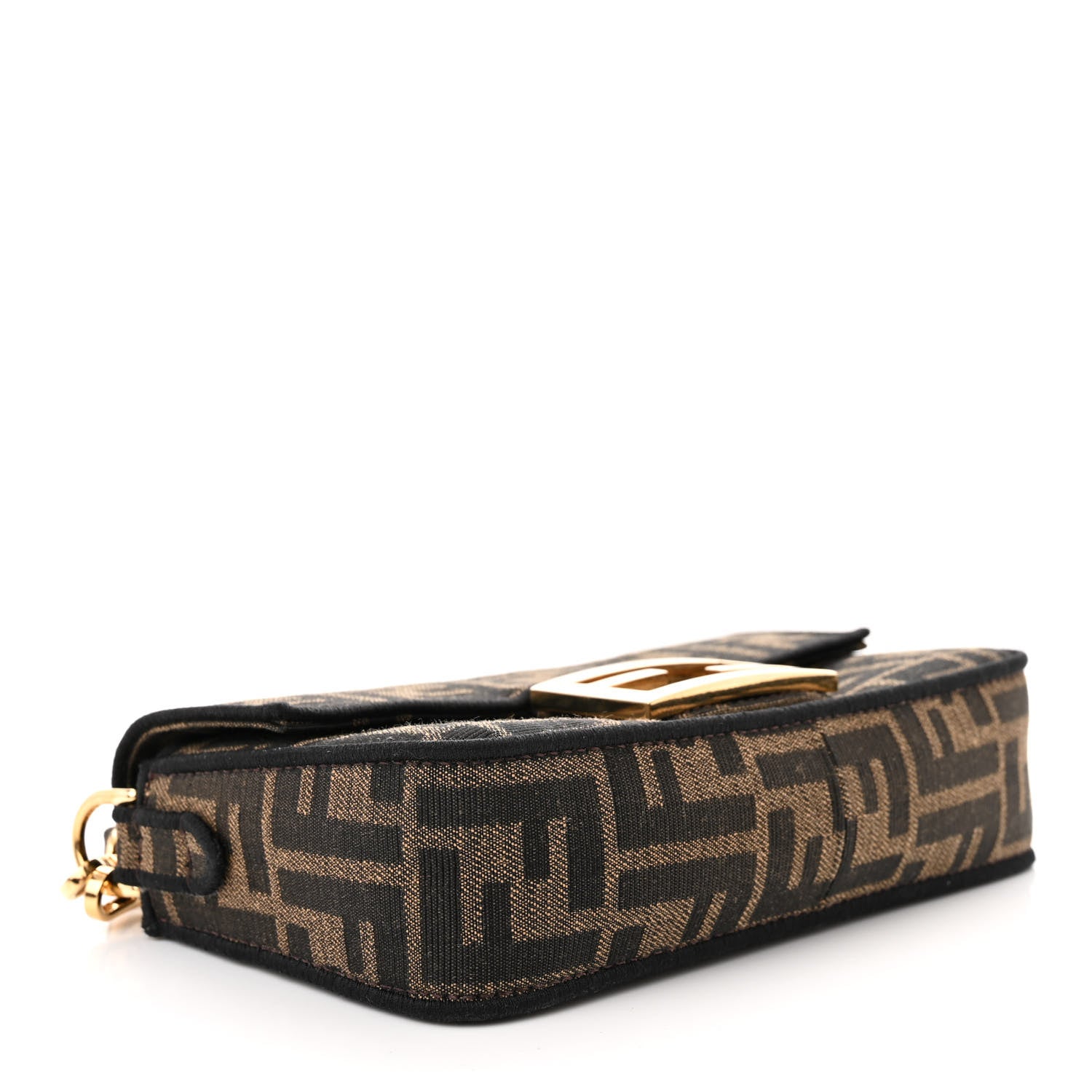 Fendi Fabric Jacquard FF 1974 Mini Baguette Tobacco Moro Black 5 of 12