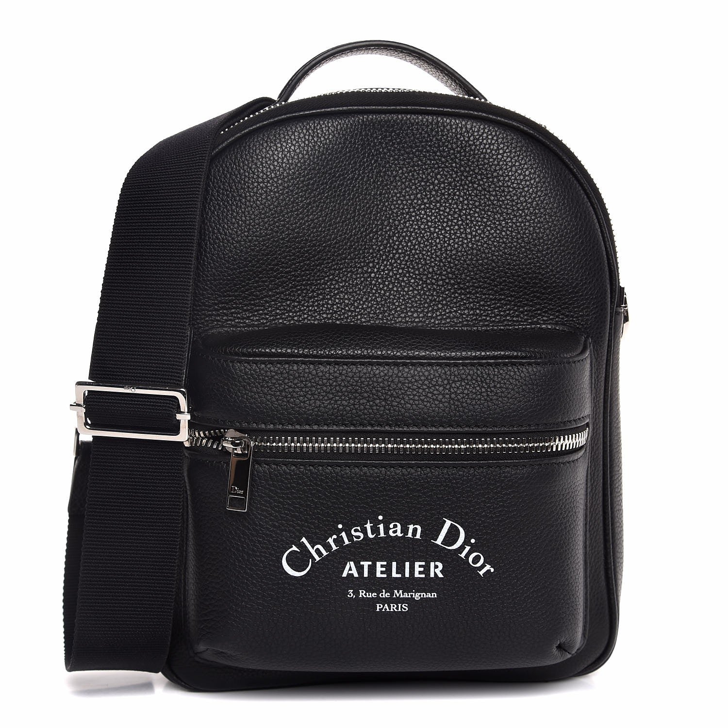Christian Dior Grained Calfskin Mini Rider Backpack Black 304930
