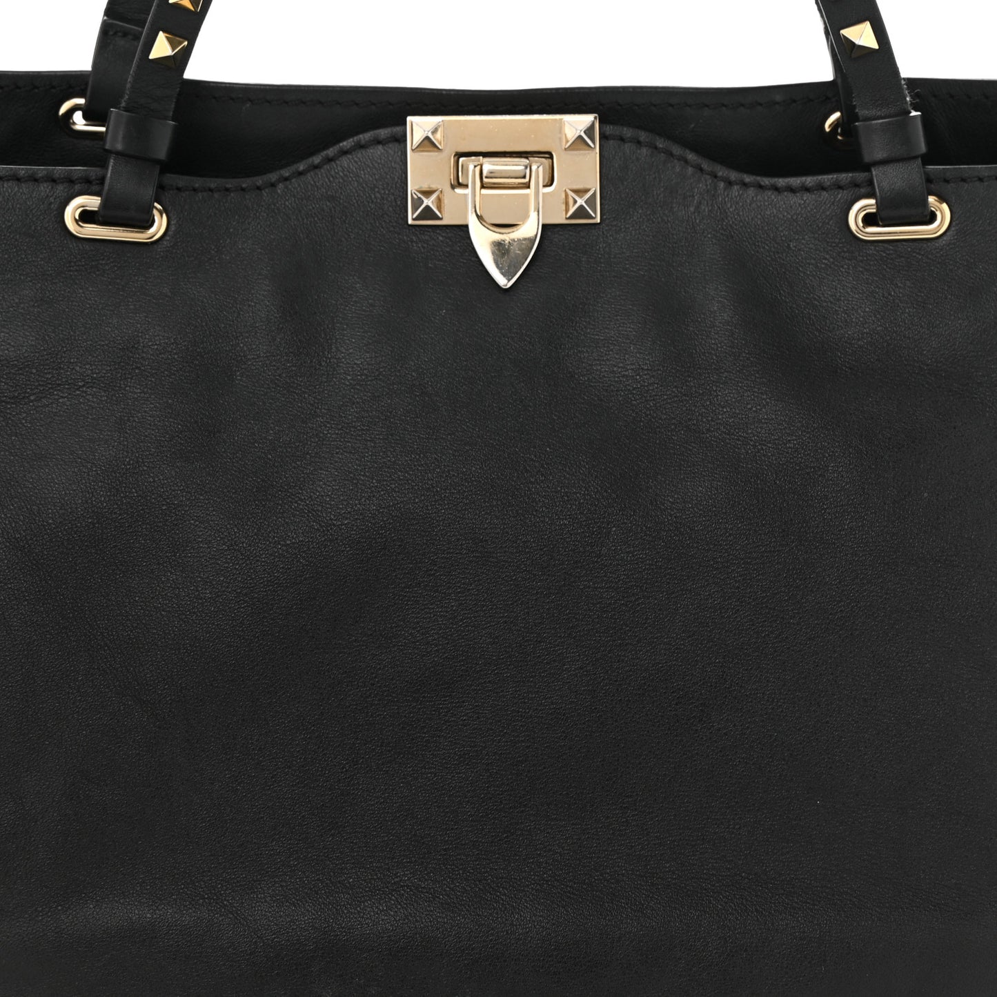 Vitello Medium Rockstud Tote Black