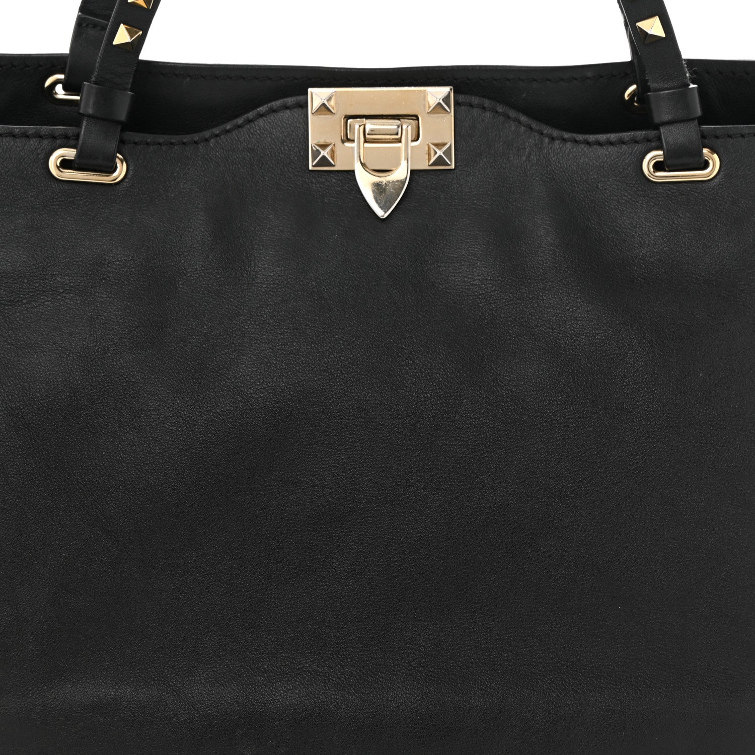 Valentino Garavani Vitello Medium Rockstud Tote Black 7 of 14