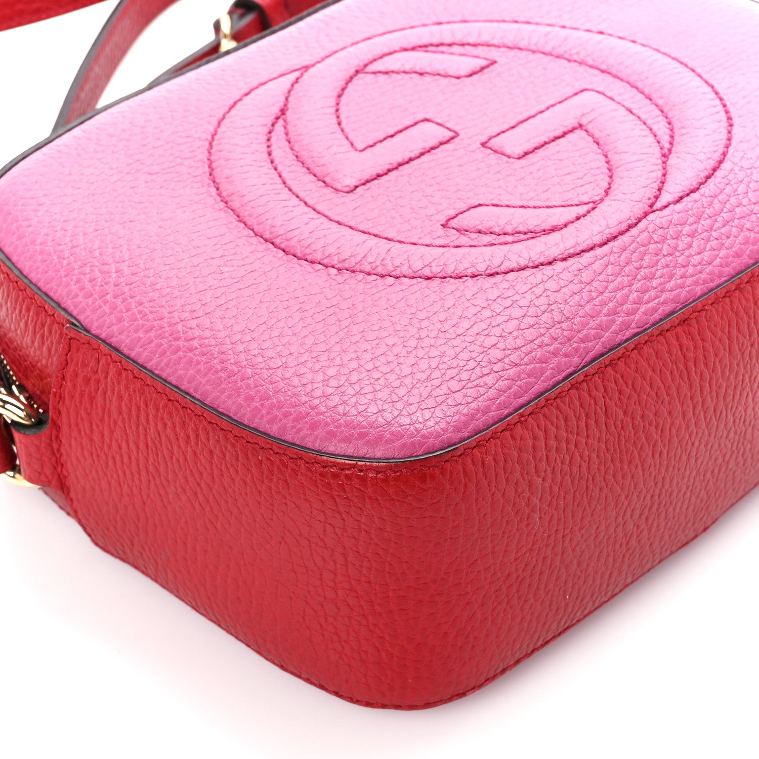 Gucci Dollar Calfskin Bi-Color Small Soho Disco Bag New Rosette Hibiscus Red 10 of 11
