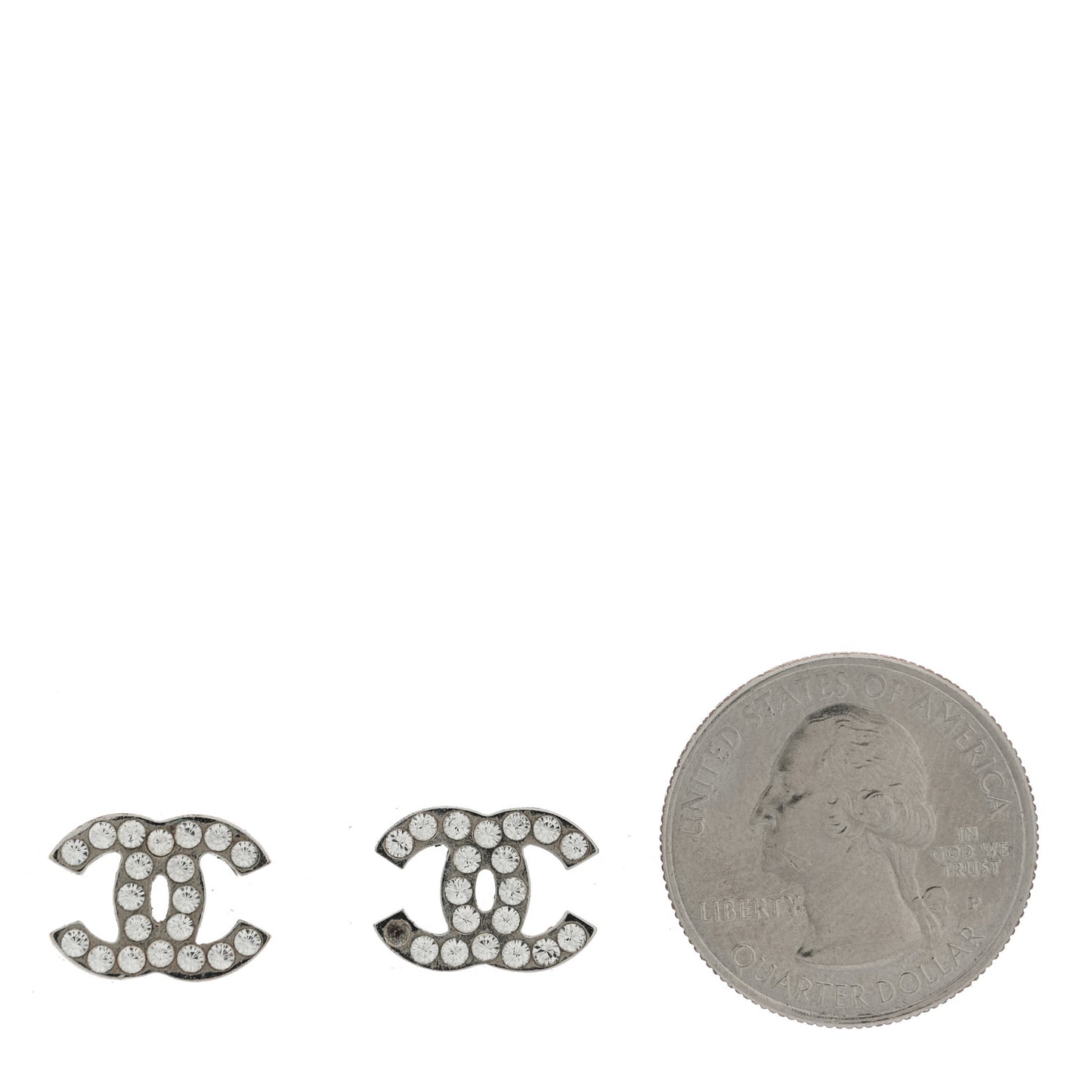 Crystal CC Earrings Silver