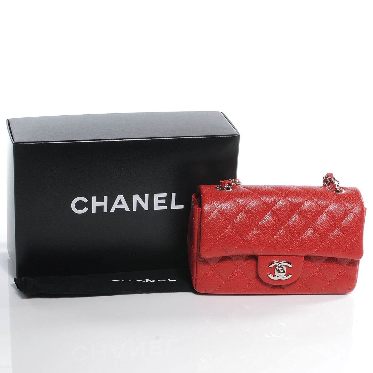 Caviar Quilted Mini Flap Red