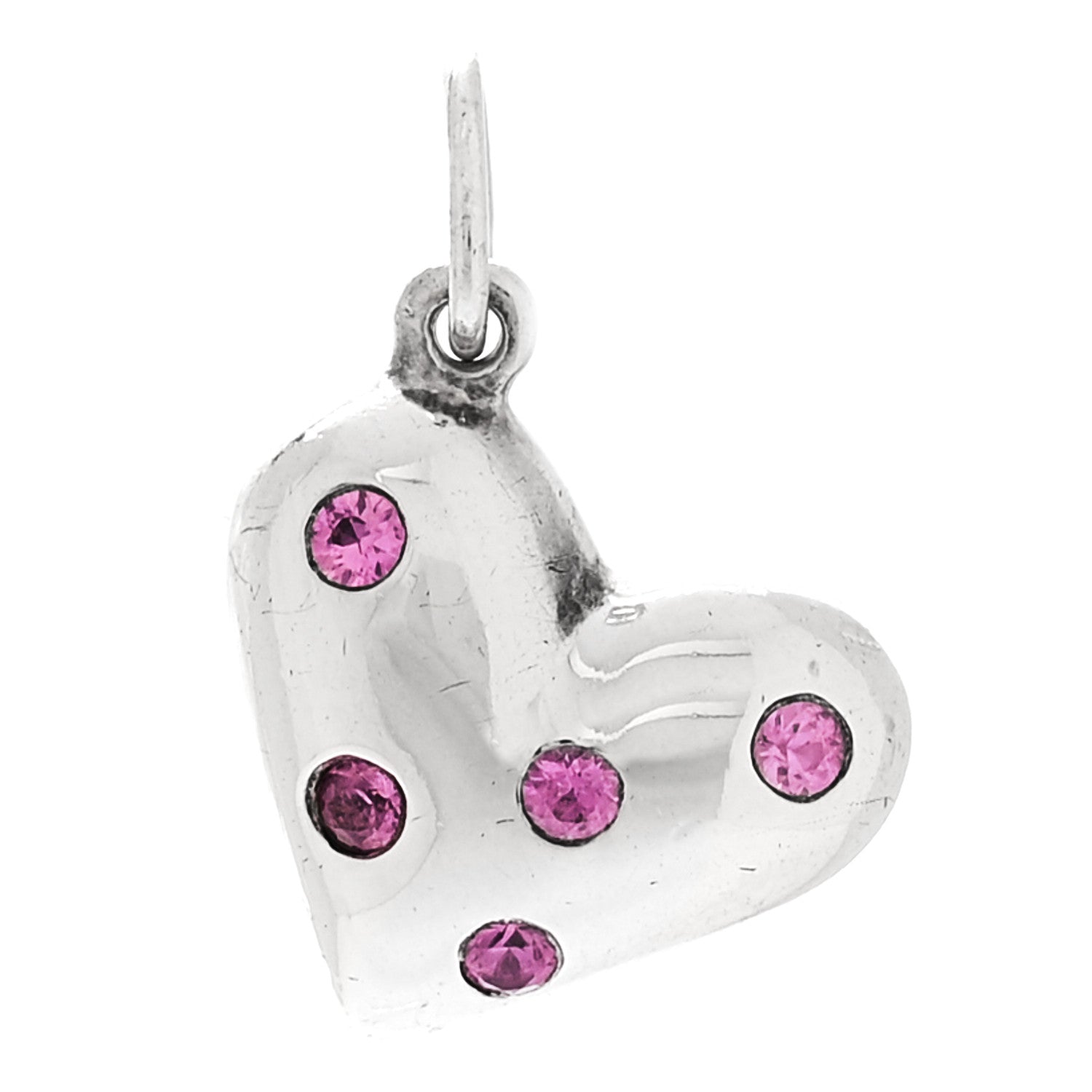 Tiffany Sterling Silver Pink Sapphire Etoile Heart Charm 1912731