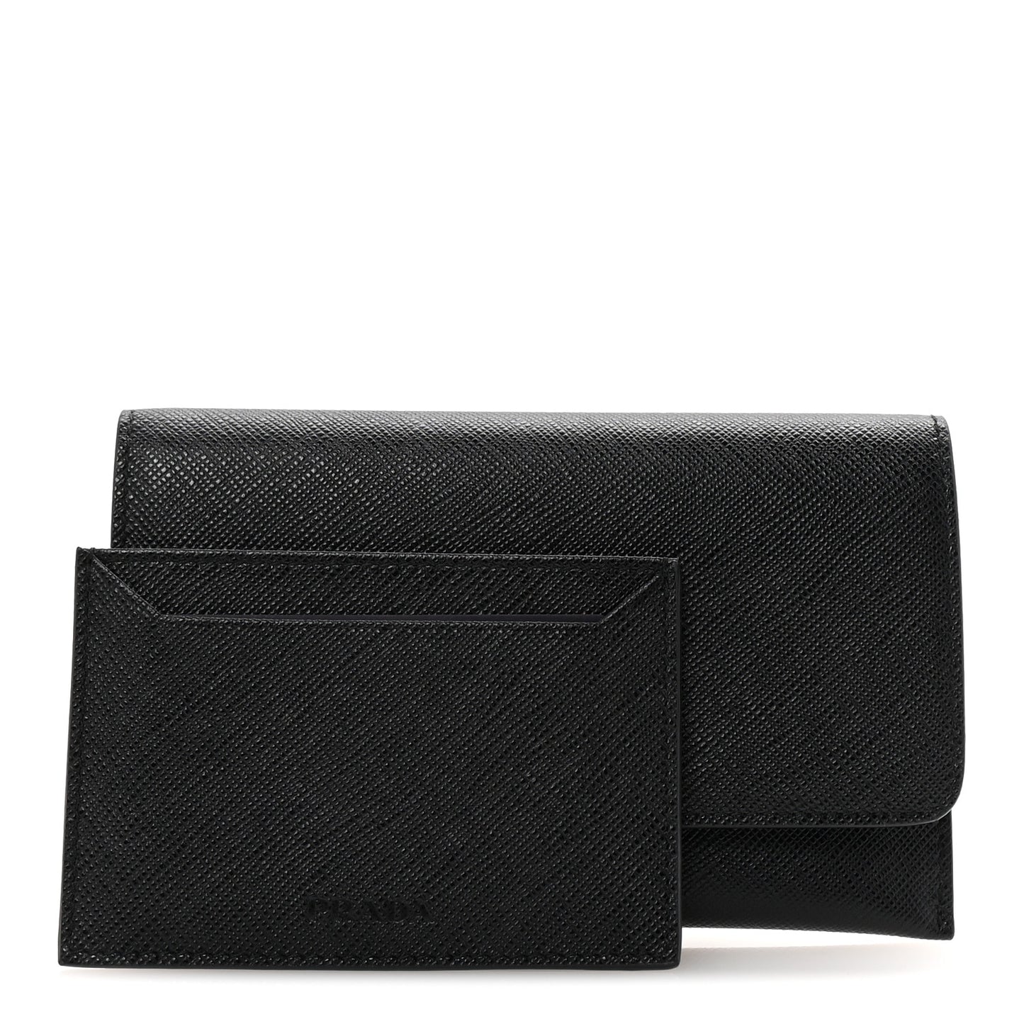 Saffiano Metal Flap Wallet Black