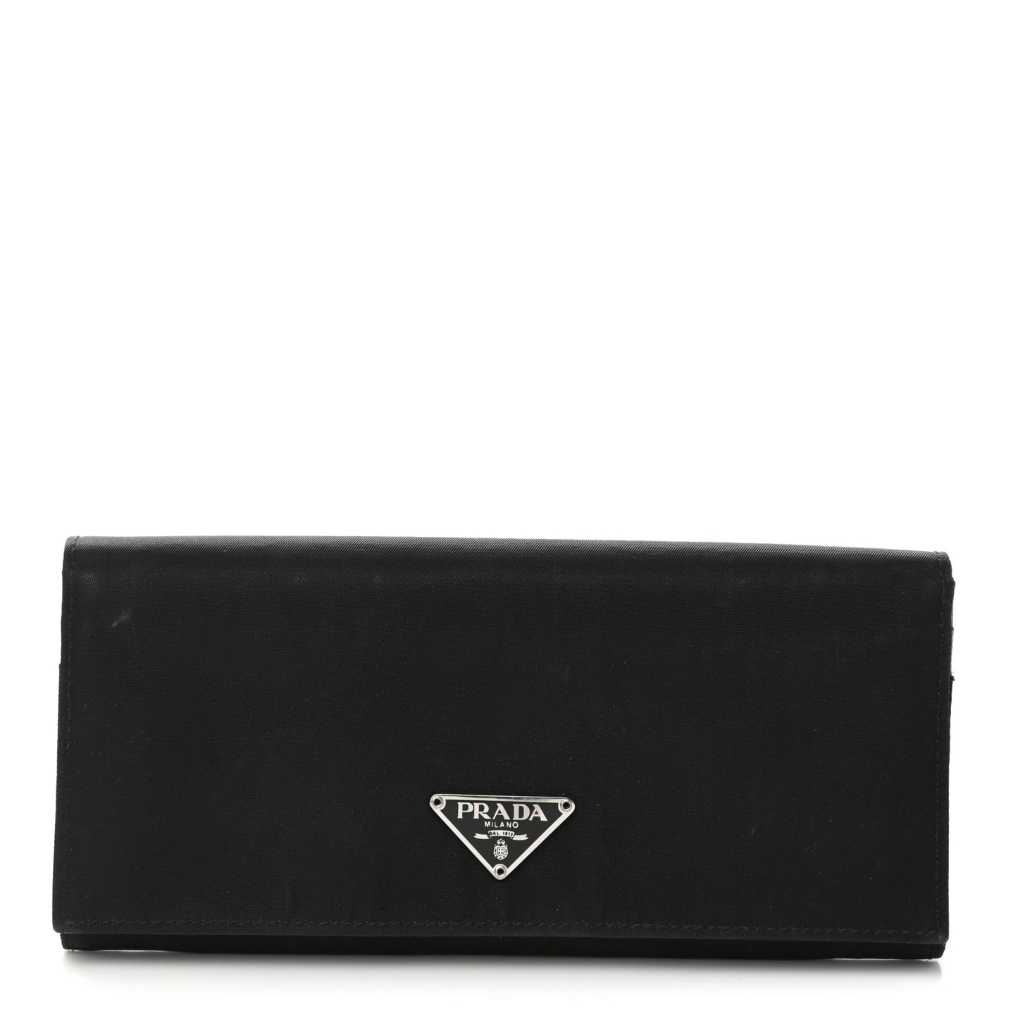 Tessuto Nylon Saffiano Flap Wallet Black