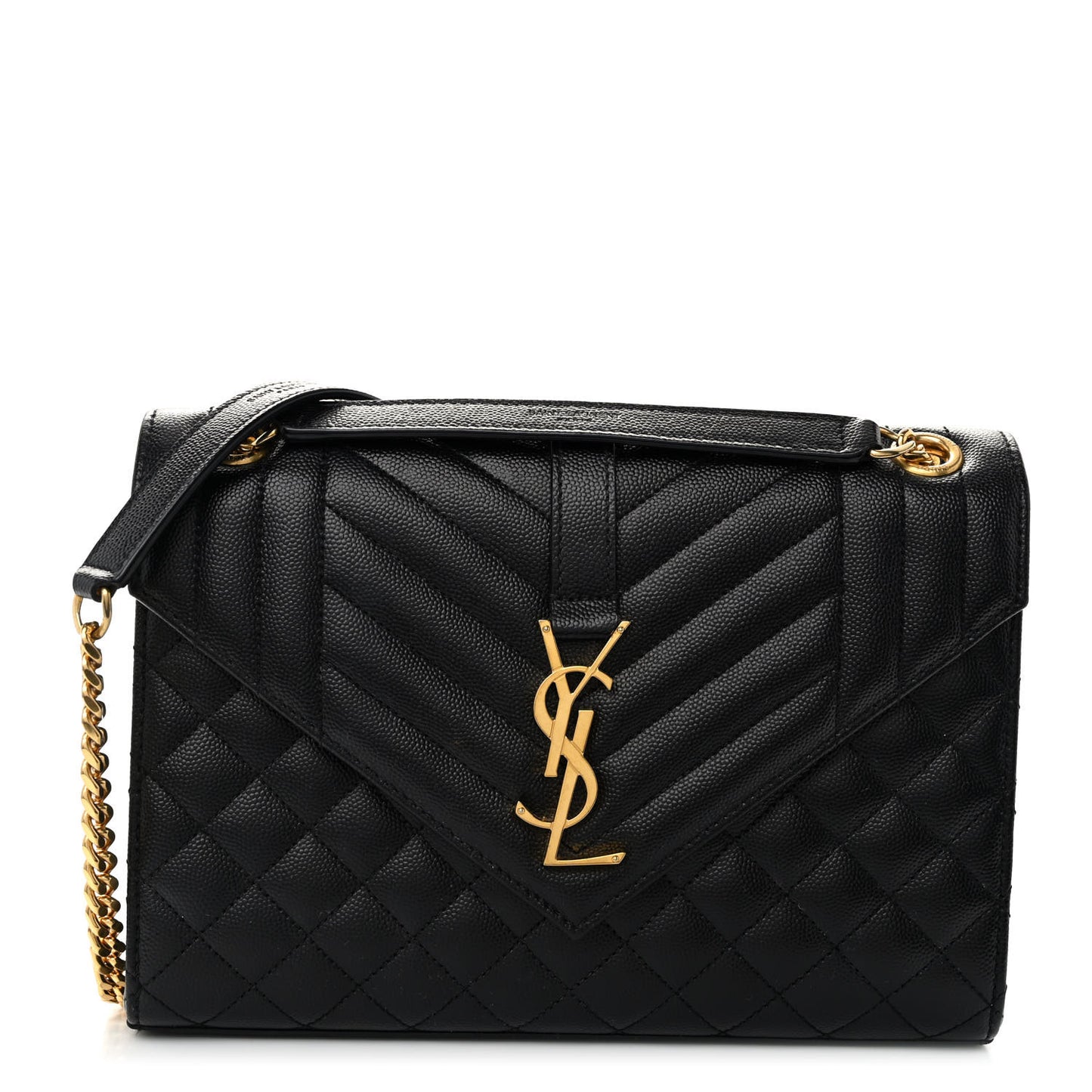 Grain De Poudre Textured Mixed Matelasse Triquilt Medium Monogram Satchel Black