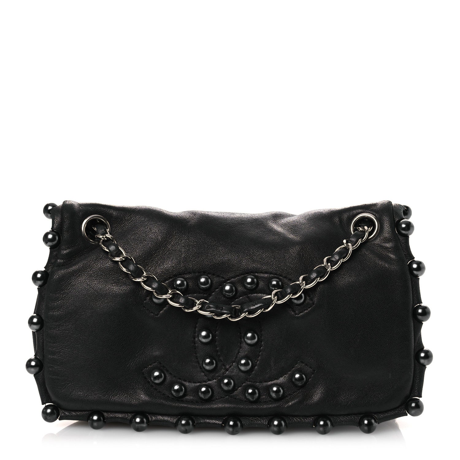 Chanel Lambskin Pearl Obsession Flap Black 1780324 – FASHIONPHILE
