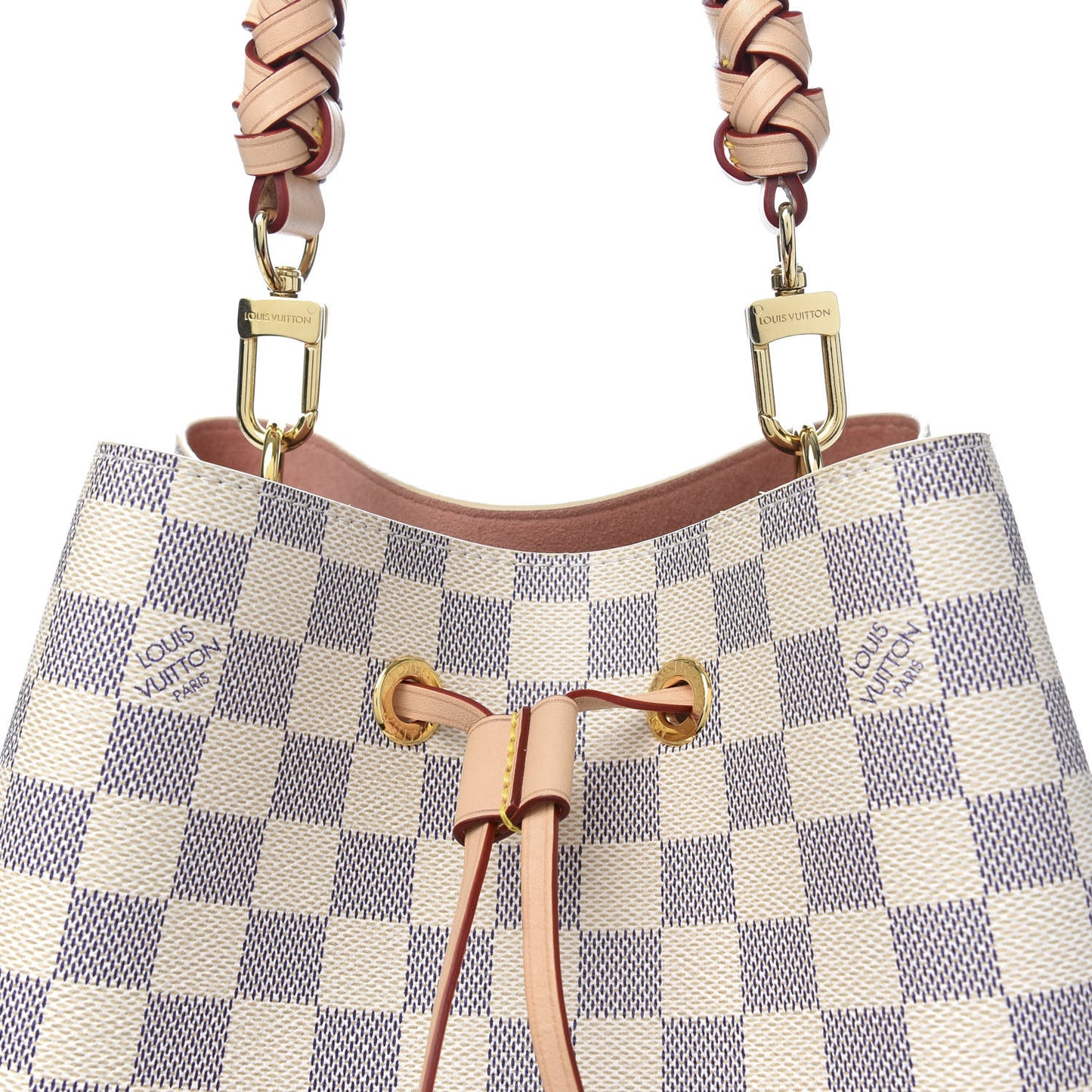Damier Azur Braided Neonoe MM Peach Cream