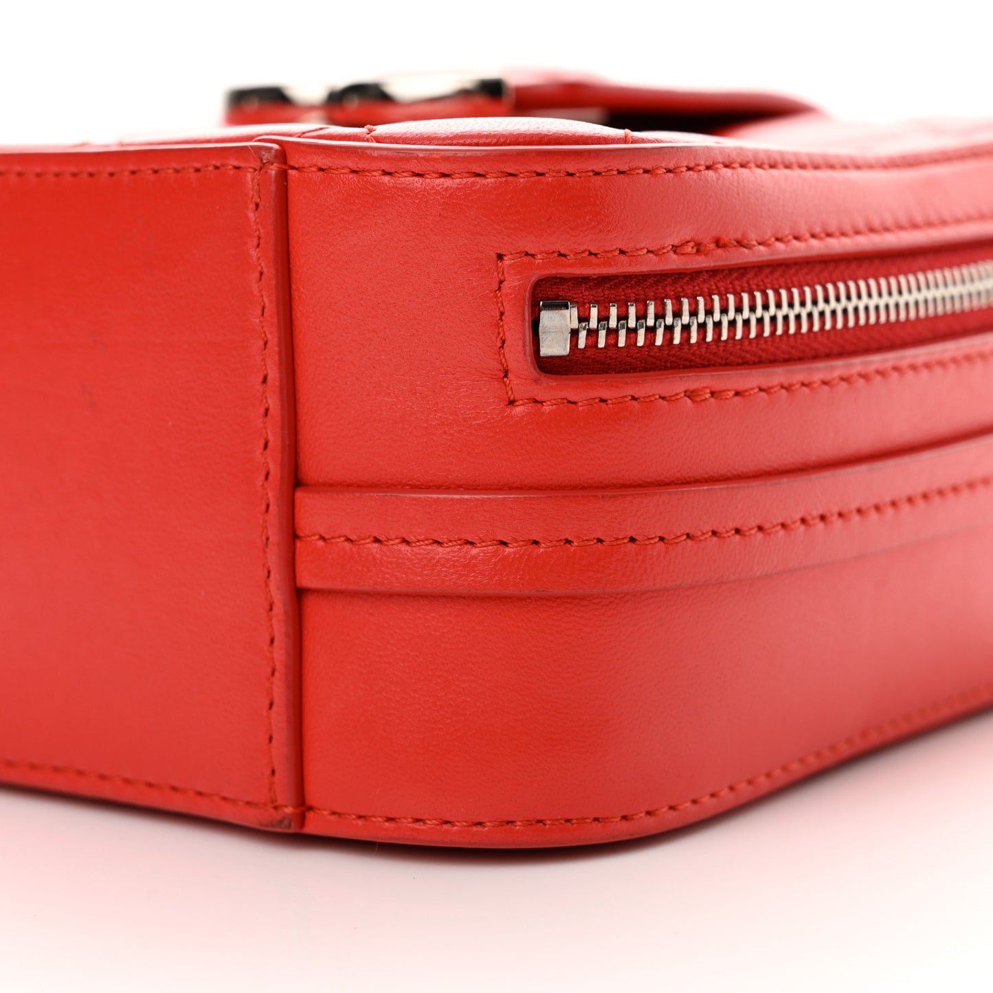Lambskin Quilted Mini CC Box Camera Bag Red
