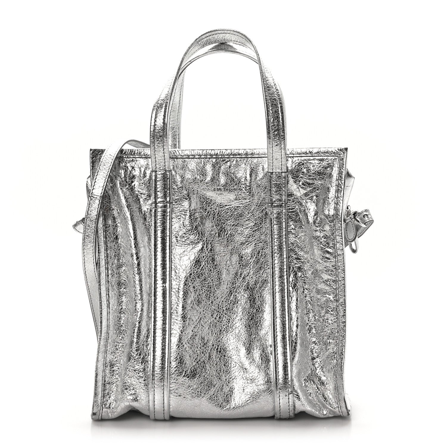 Balenciaga Metallic Calfskin S Bazar Shopper Tote Silver Hardware 1 of 11