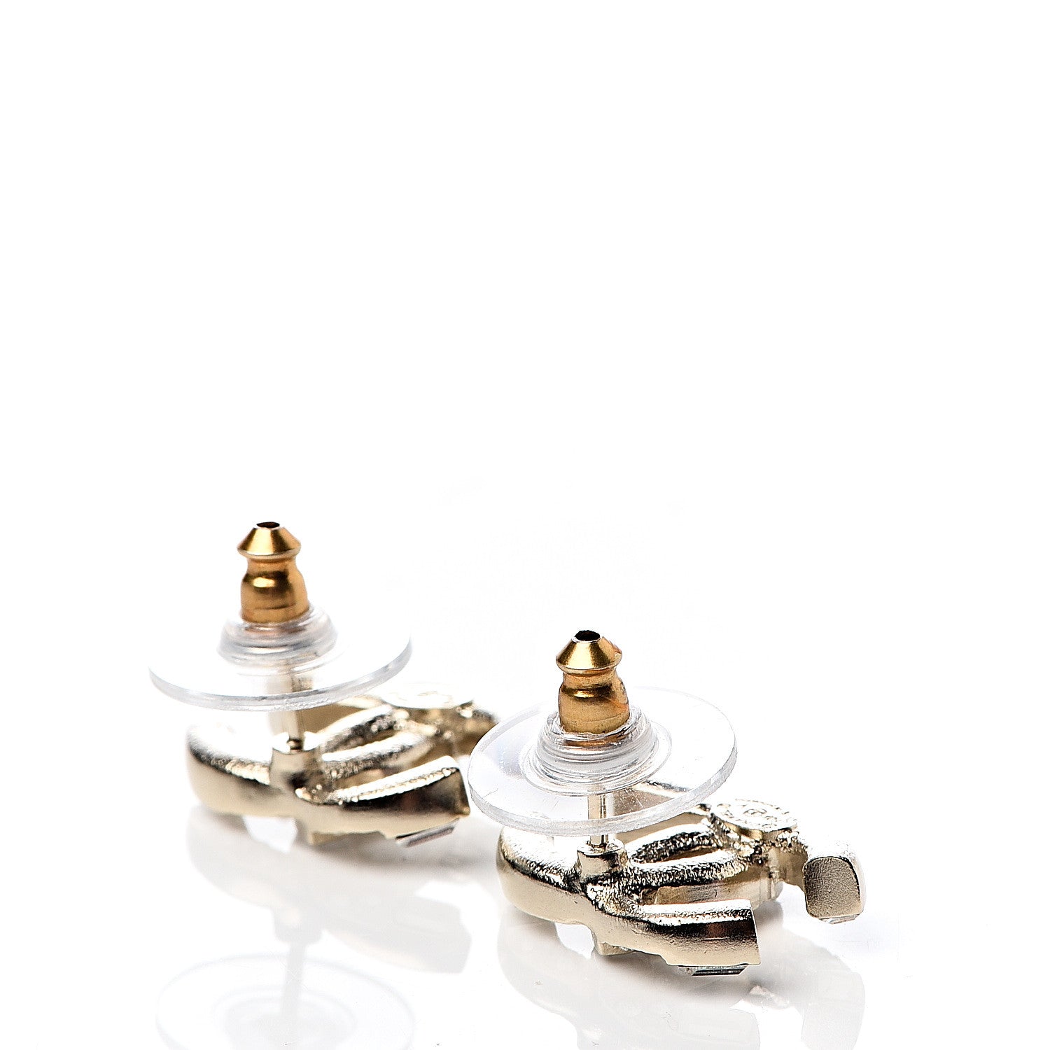 Chanel Crystal Baguette CC Earrings Gold 3 of 5