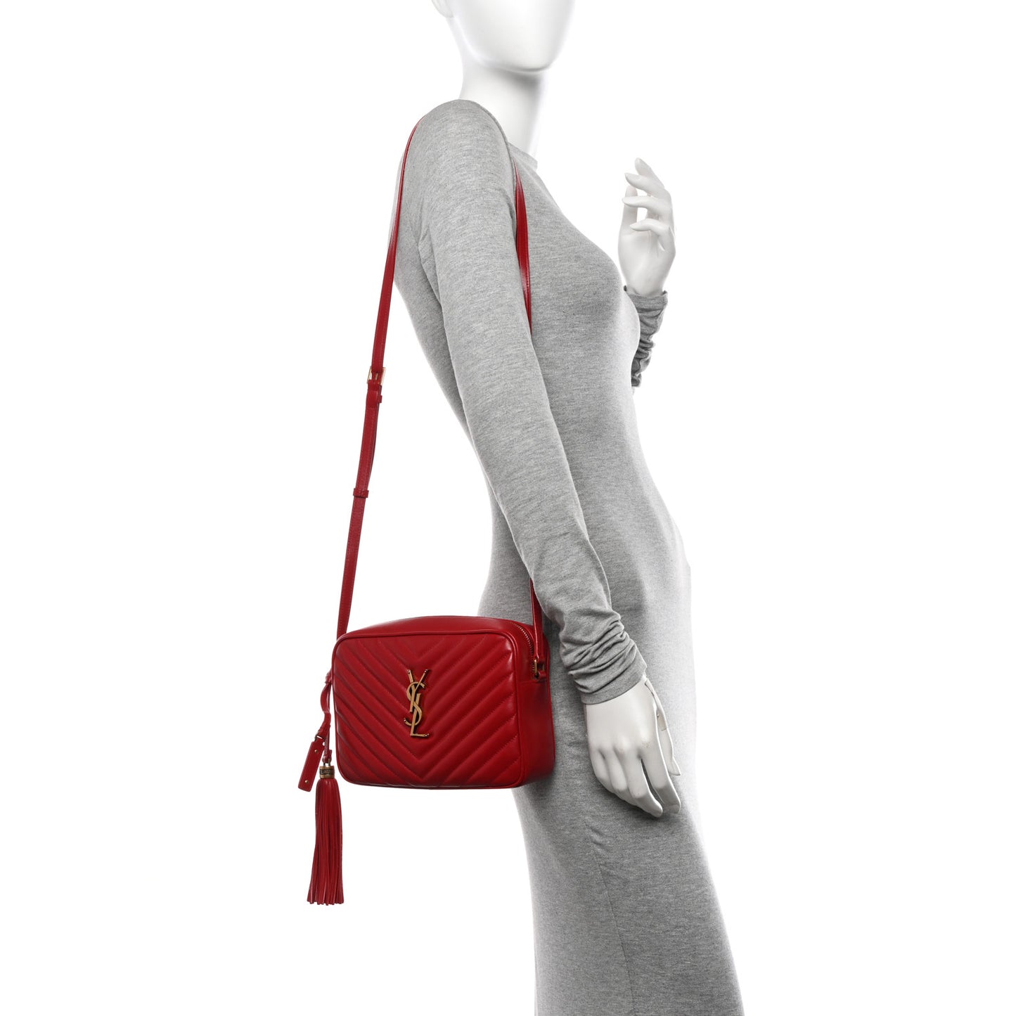 Calfskin Matelasse Monogram Lou Camera Bag Rouge Eros