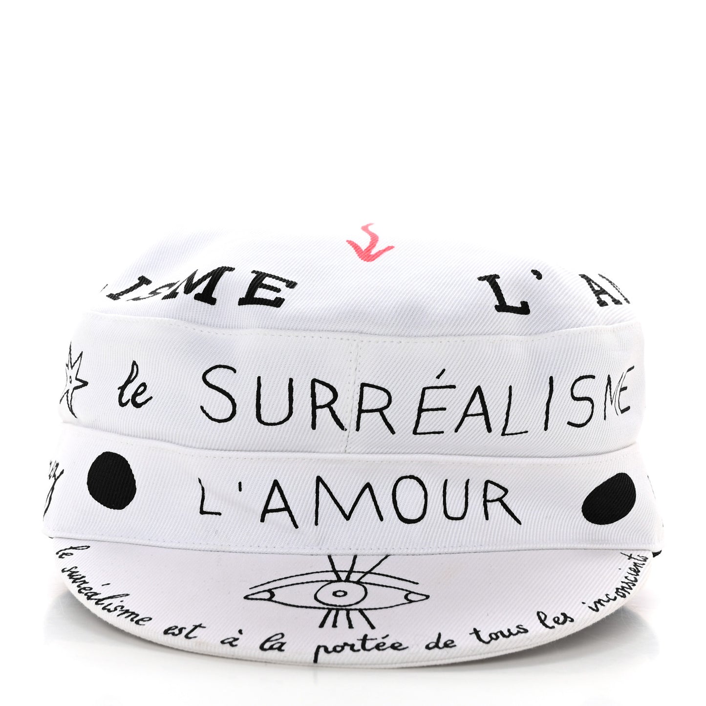 Daydream Words Print Cap Hat 57 White