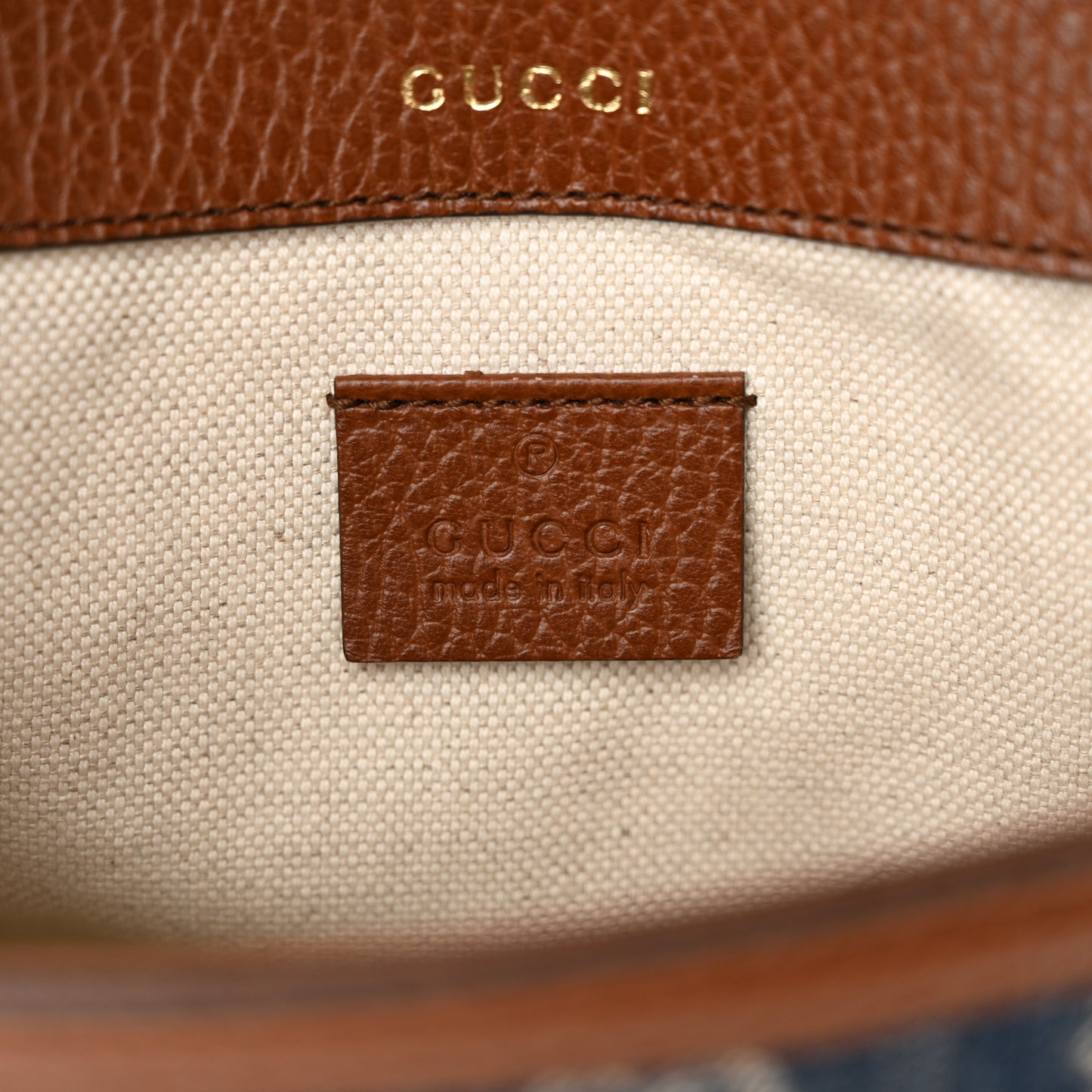 New Denim GG Monogram Dollar Calfskin Web Mini Horsebit 1955 Shoulder Bag Blue Tea Cuir Epilog