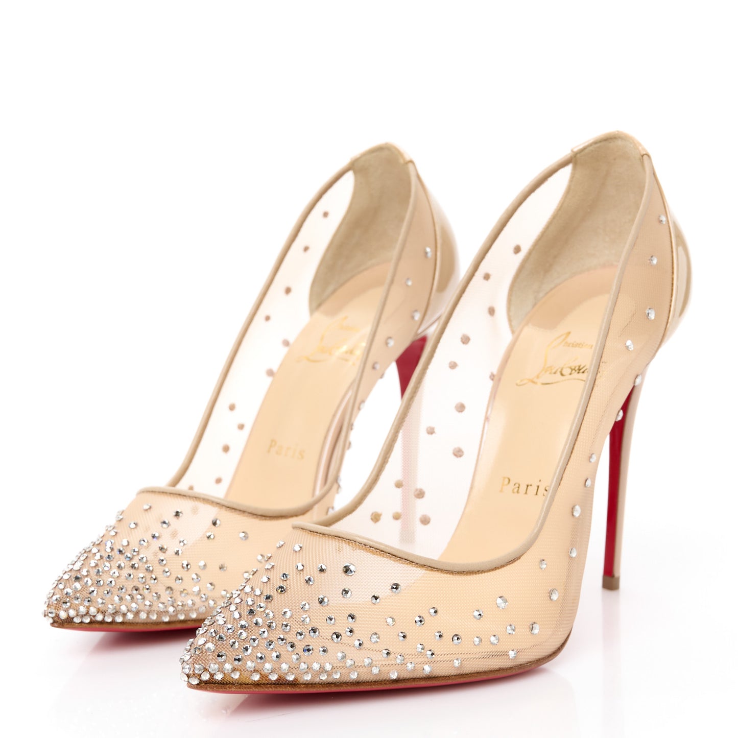 Suede Lame Crystal Strass Follies 100 Pumps 39 Light Silk