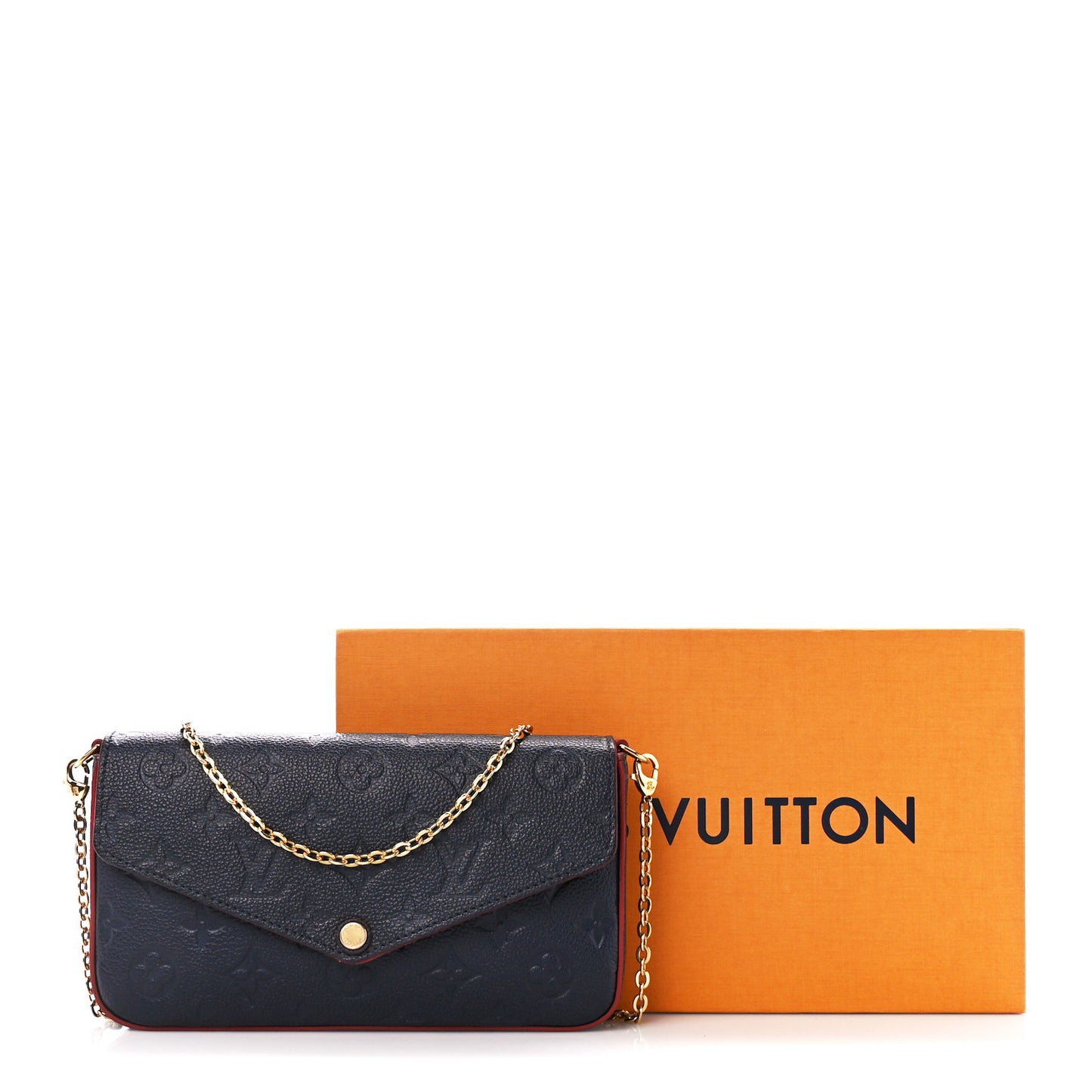 Empreinte Pochette Felicie Chain Wallet Marine Rouge