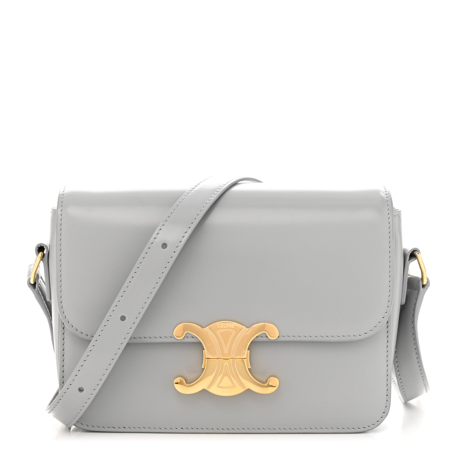 Celine Shiny Calfskin Teen Triomphe Pearl Blue 1 of 11