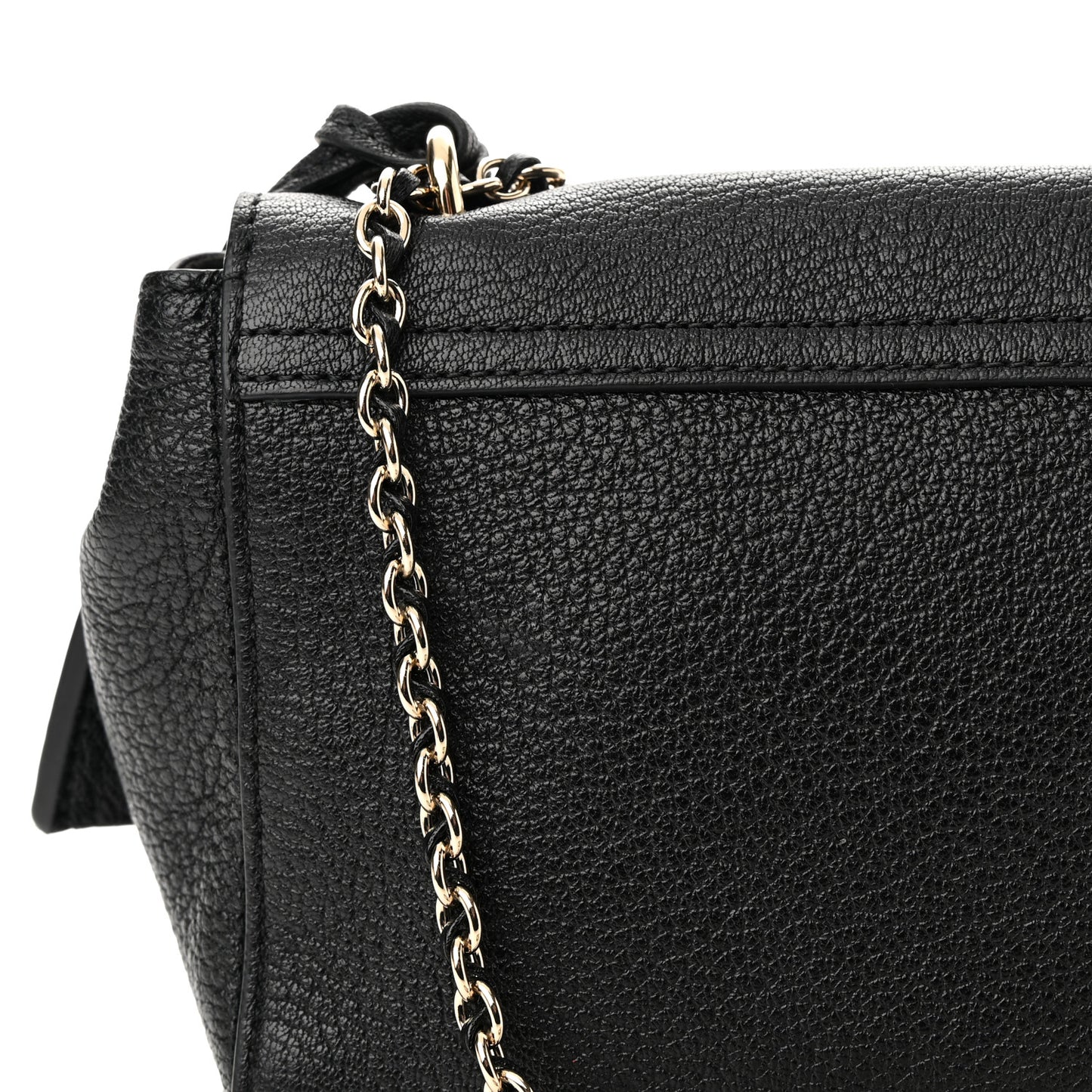Glossy Goatskin Small Lily Flap Black