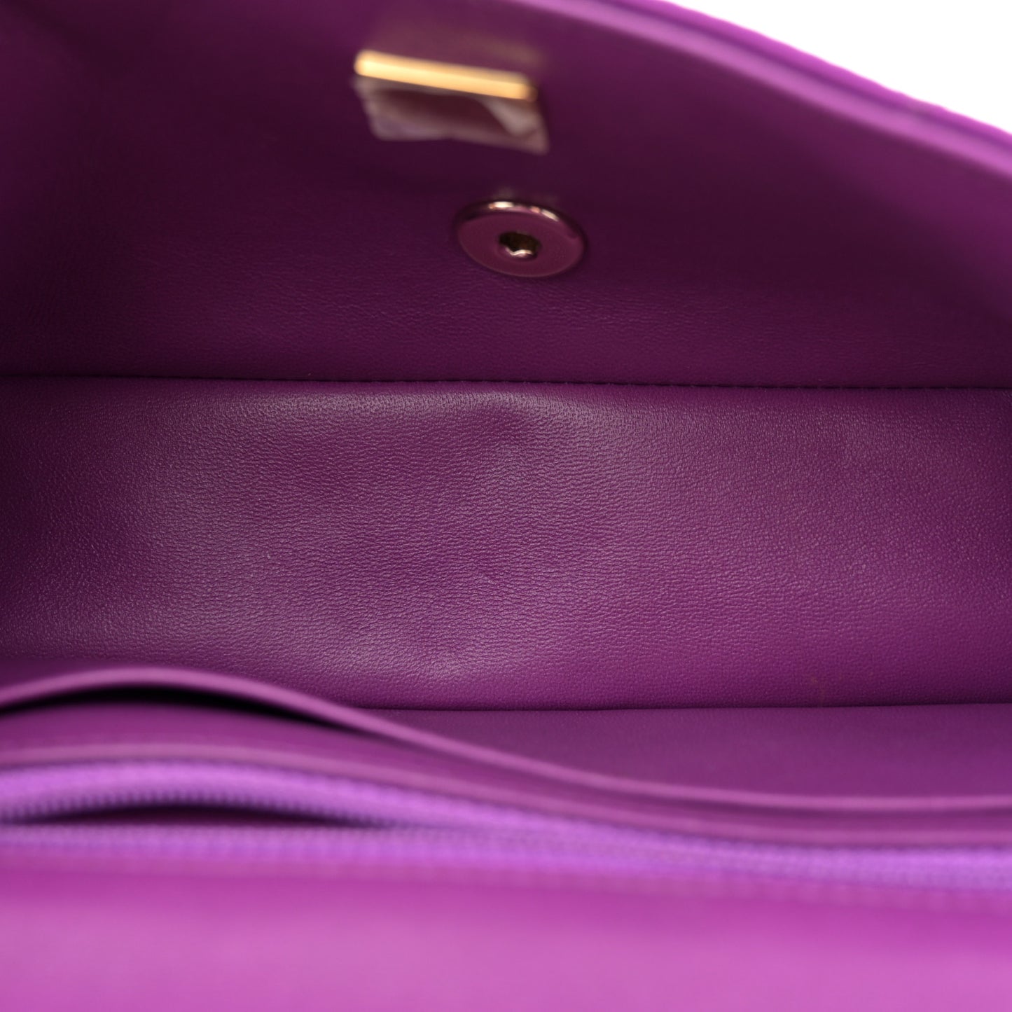 Satin Quilted Mini Rectangular Flap Purple
