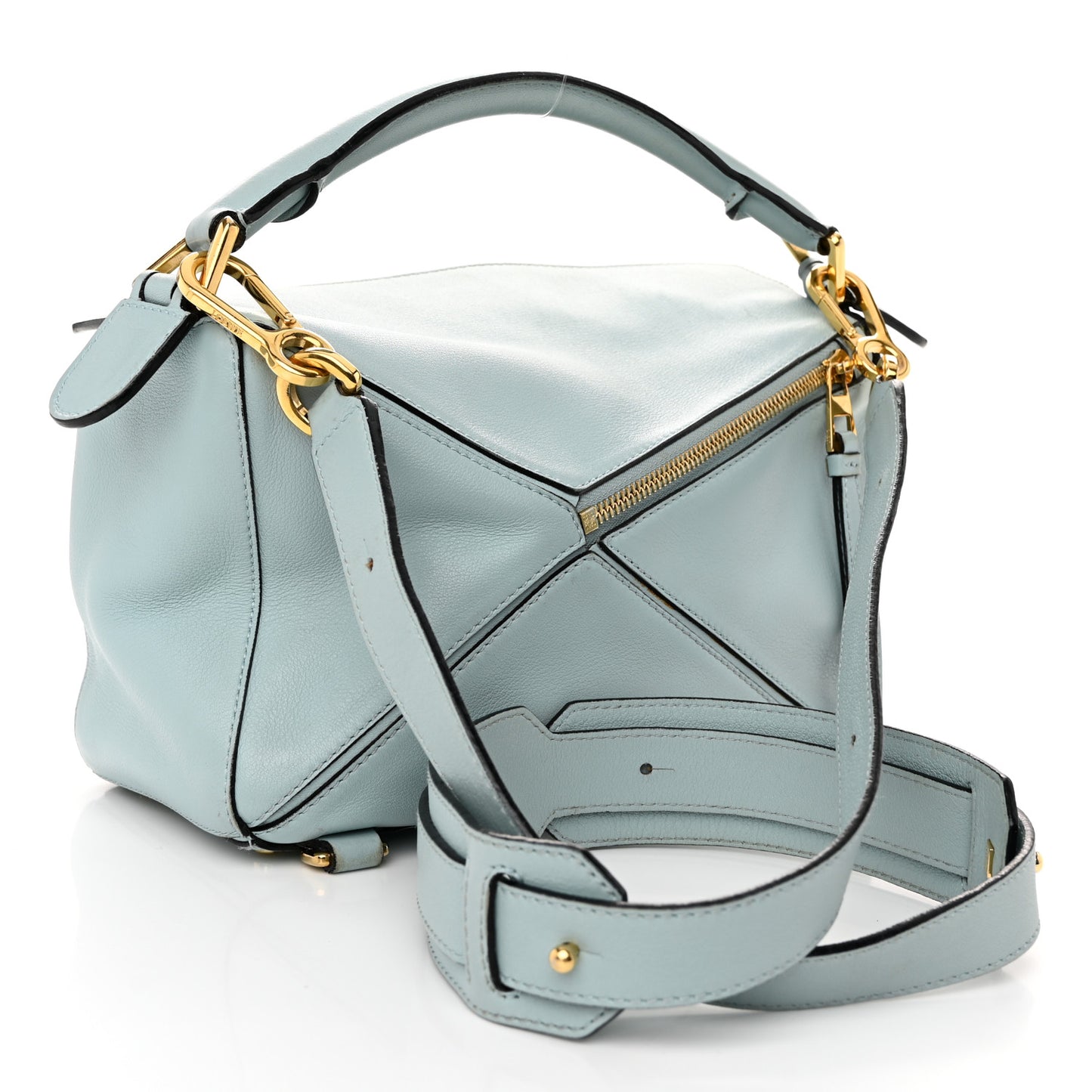 Calfskin Small Puzzle Bag Light Blue