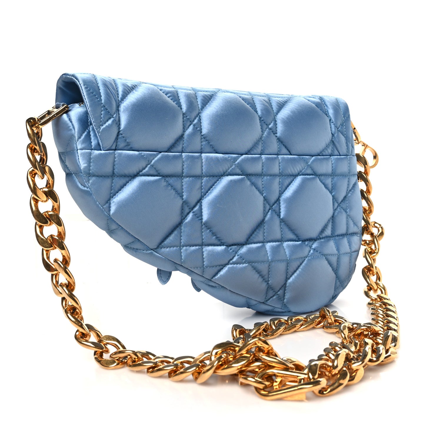 X ERL Satin Cannage Micro Venice Saddle Bag Blue