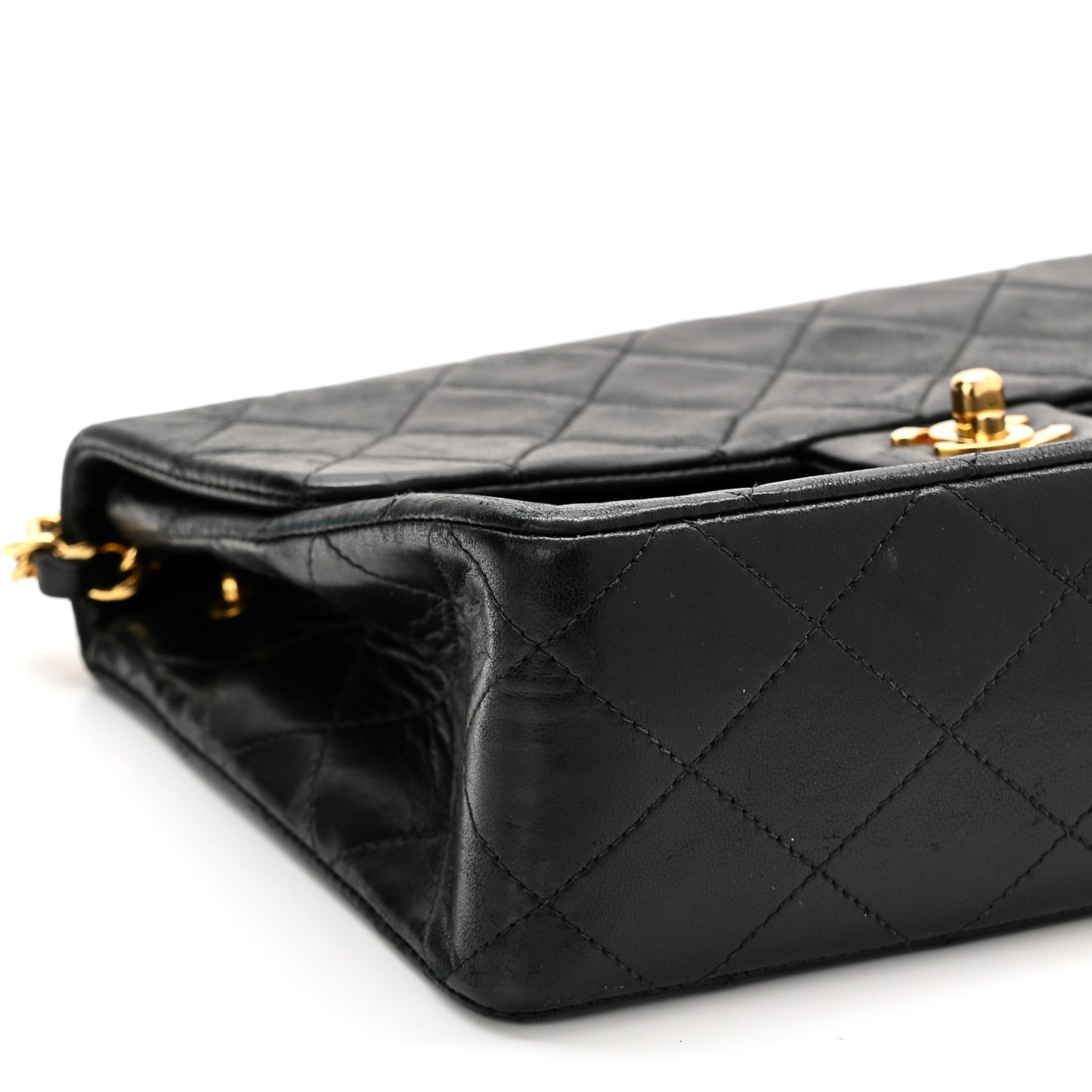 Lambskin Mini Square Flap Black