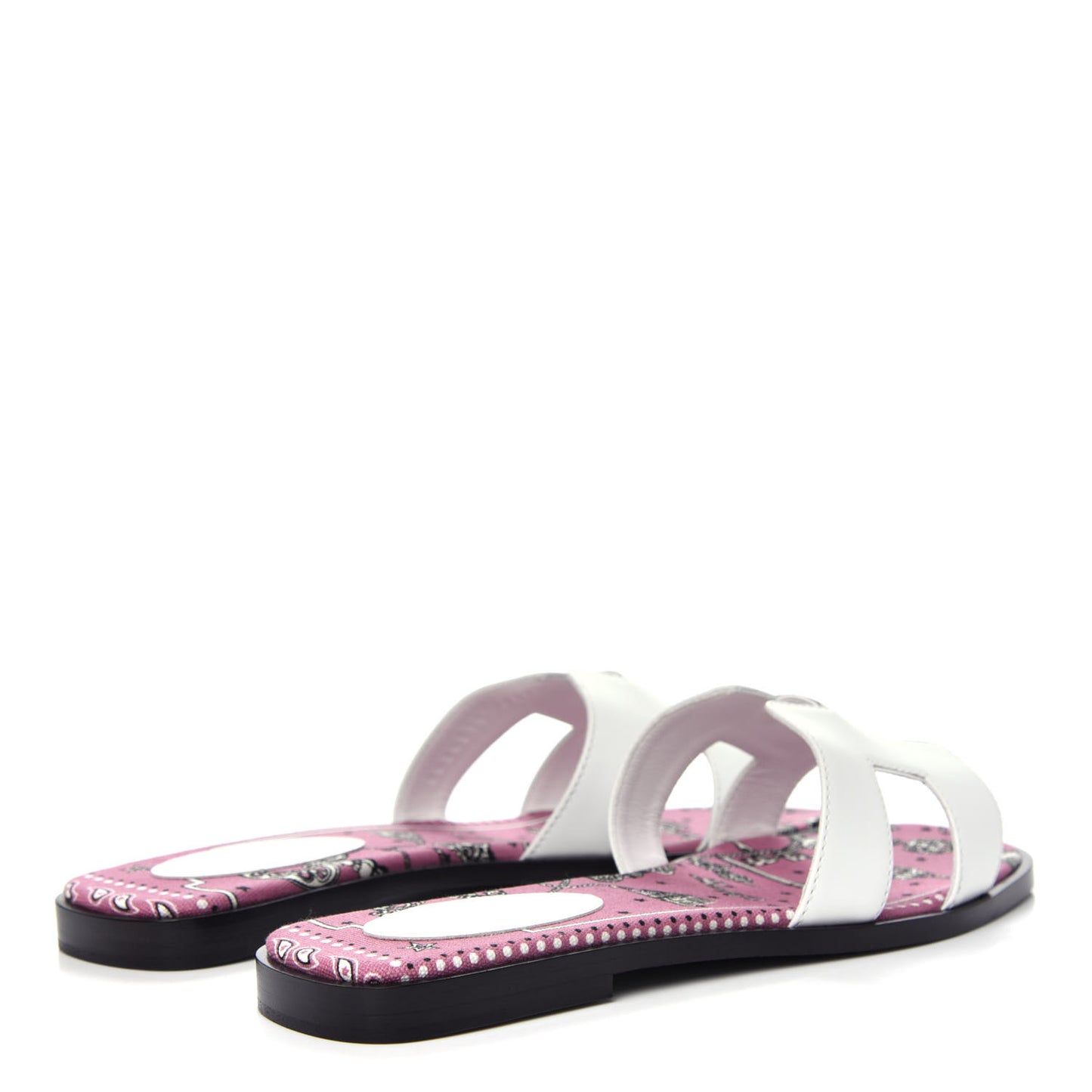 Box Calfskin Bois De Rose Oran Sandals 37.5 White