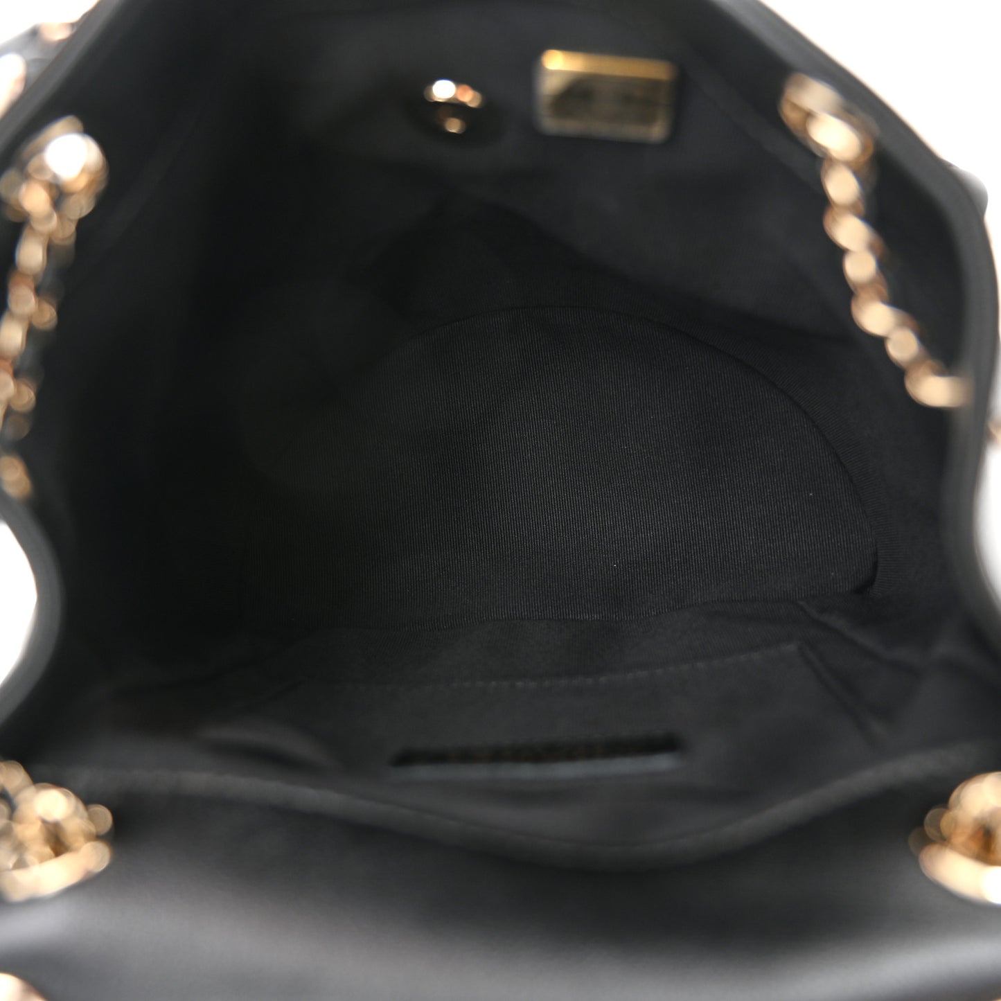 Shiny Caviar Quilted Medium Duma Pockets Drawstring Backpack Black