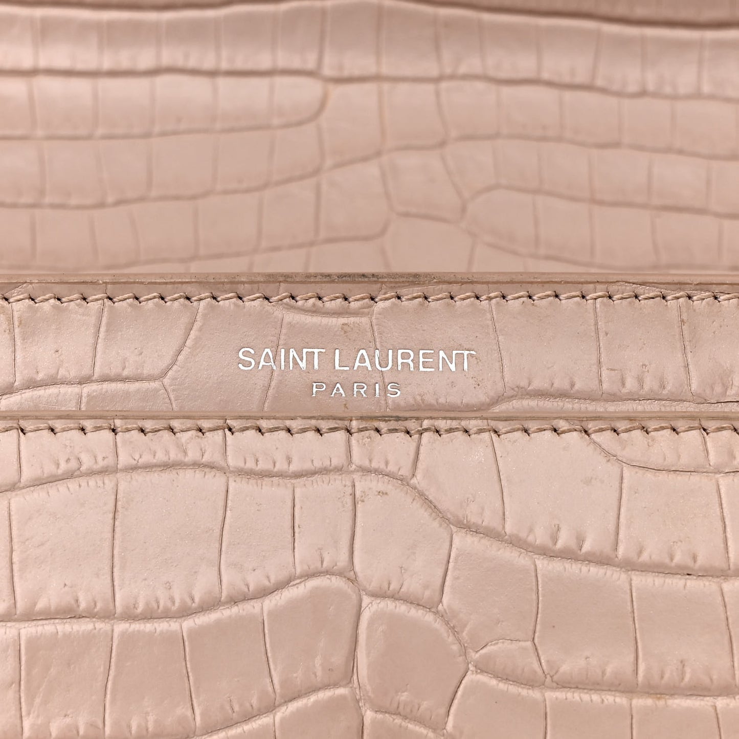 Calfskin Crocodile Embossed Medium Monogram Sunset Rose Antic