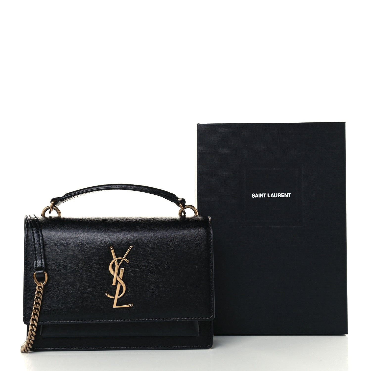 Saint Laurent Calfskin Monogram Sunset Chain Wallet Black 10 of 10