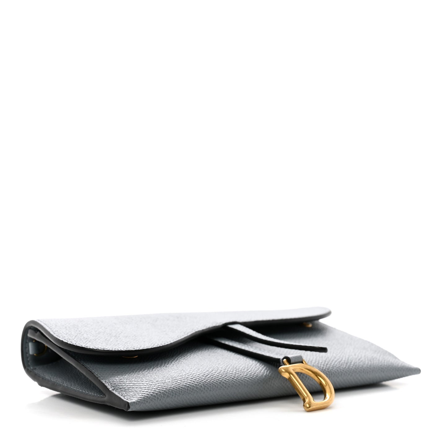 Grained Calfskin Saddle Chain Pouch Cloud Blue