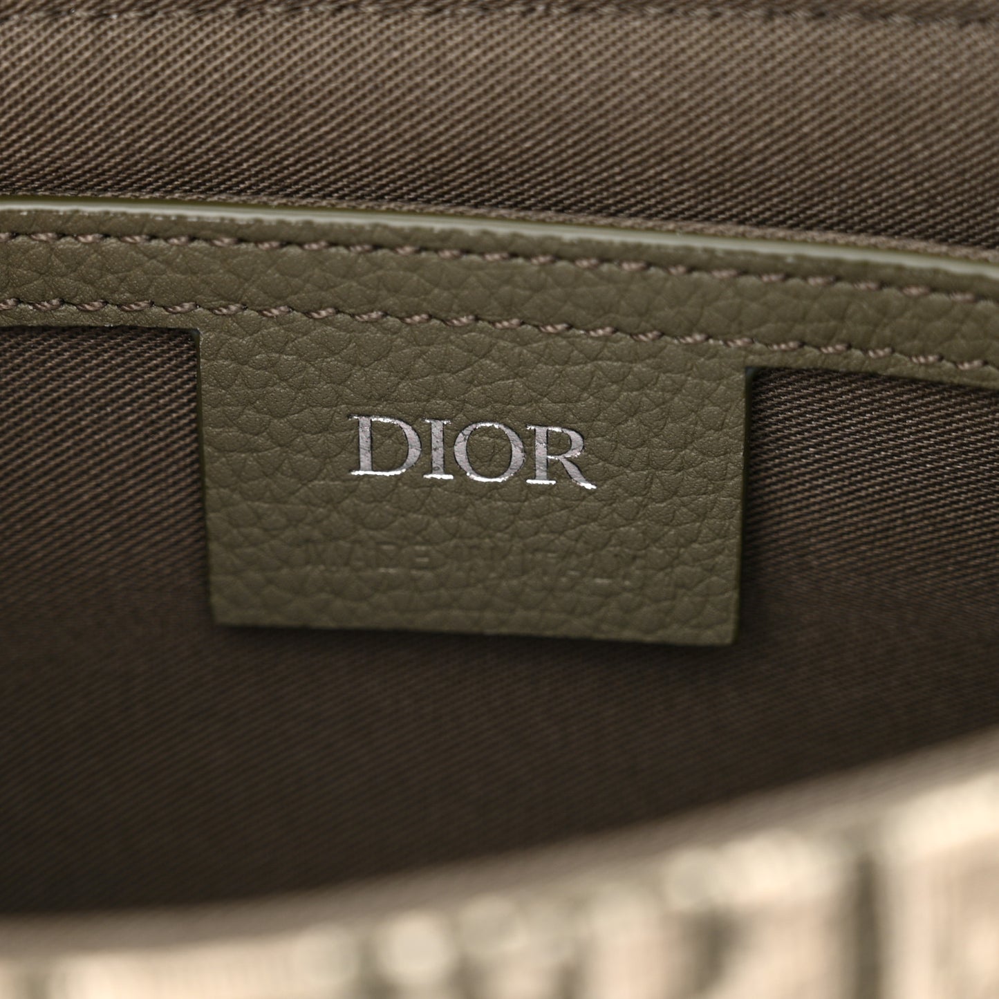 Oblique Jacquard Grained Calfskin Mini Saddle Messenger Bag With Flap Green
