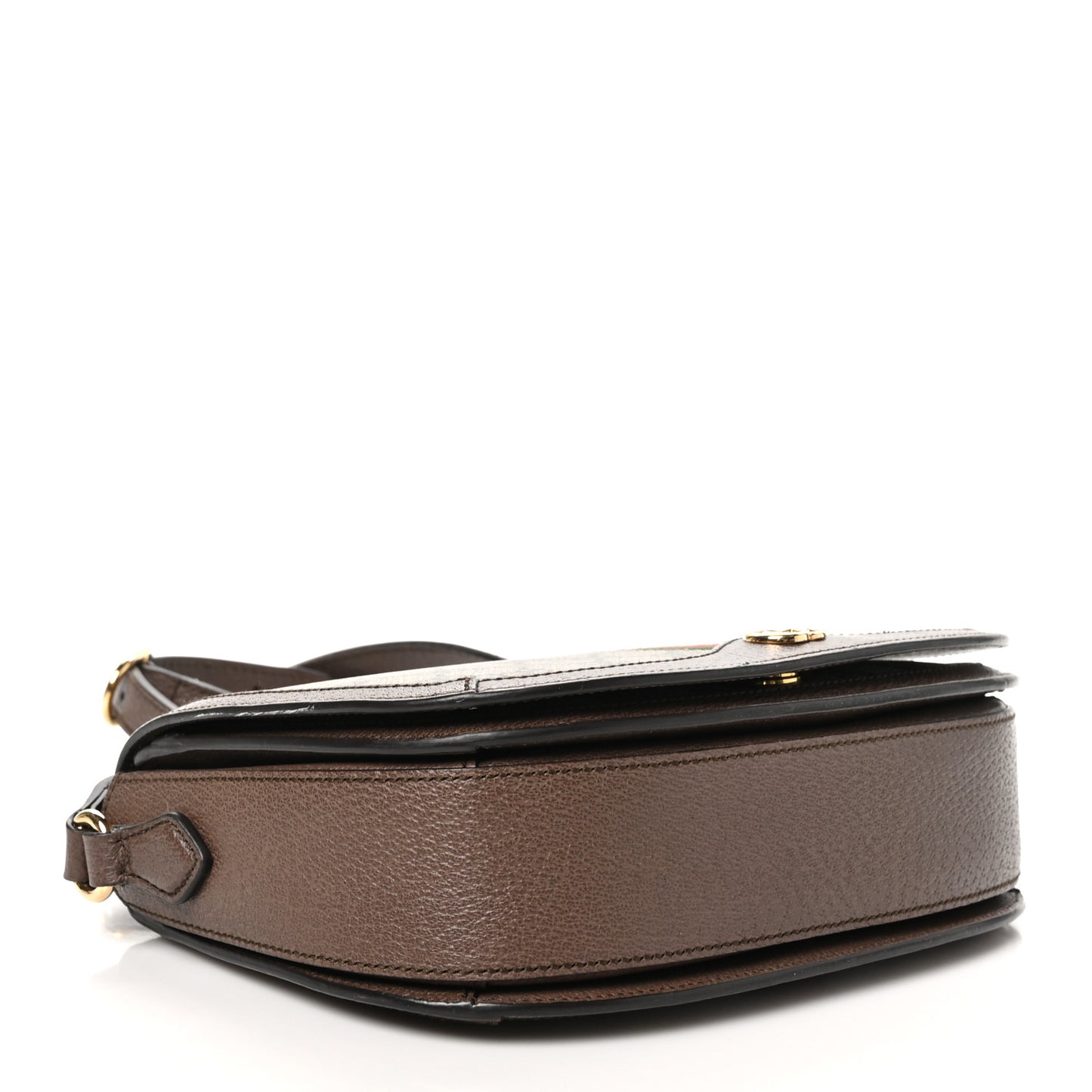 GG Supreme Monogram Web Small Ophidia Flap Messenger Bag Brown