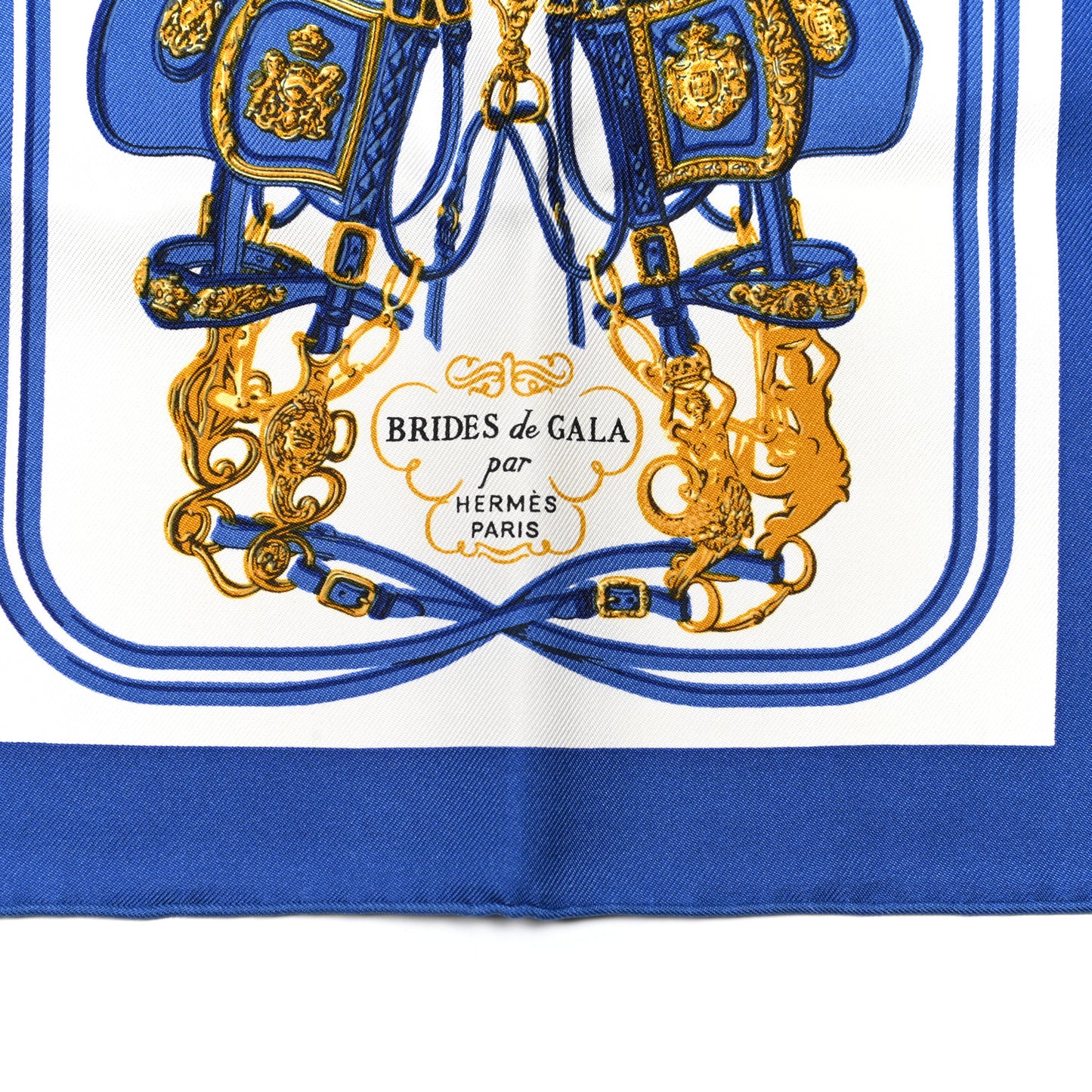Silk Brides de Gala Nano Scarf 20 Bleu Vif White Or