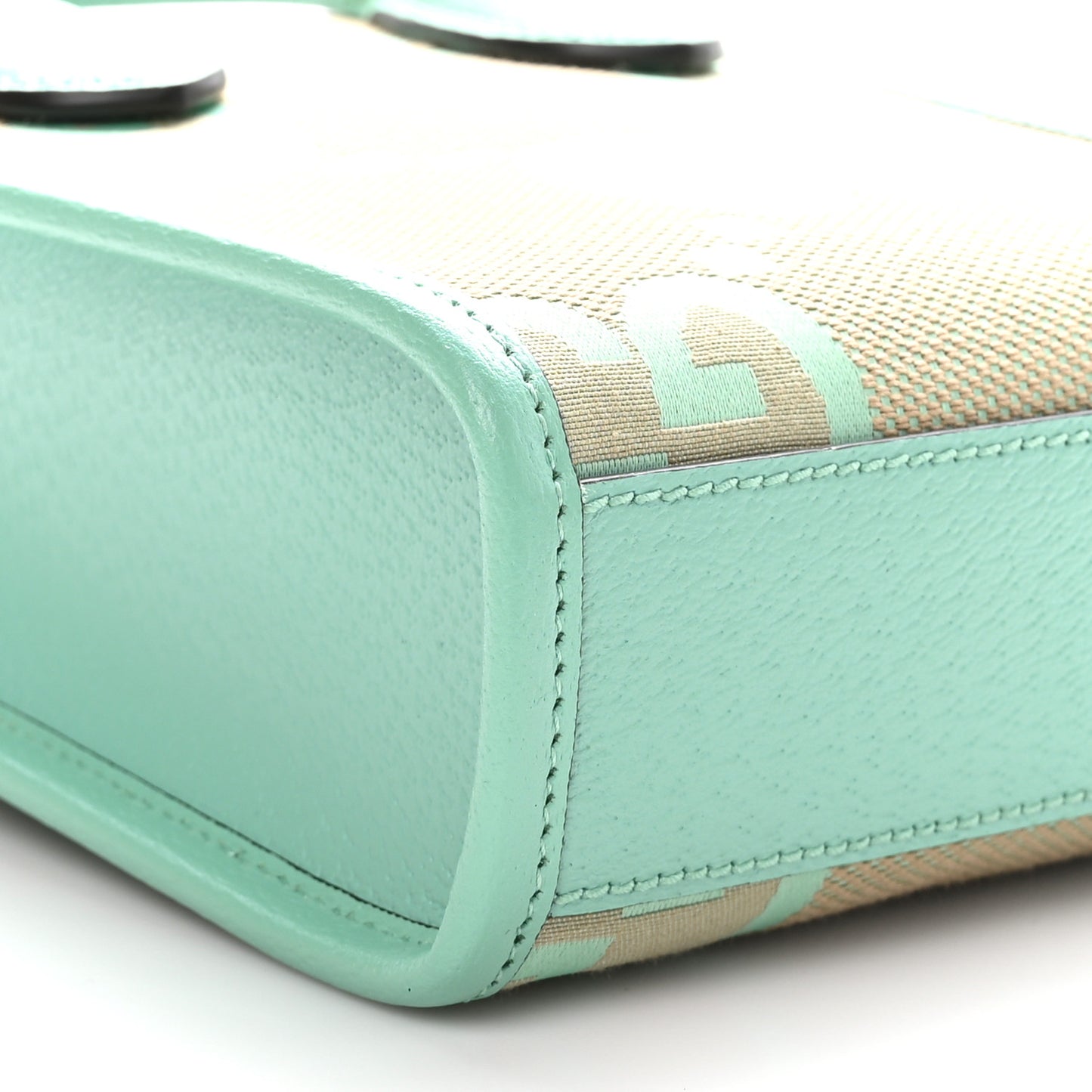 Monogram Jumbo GG Textured Dollar Calfskin Mini Tote Bag Pepperlight Mint