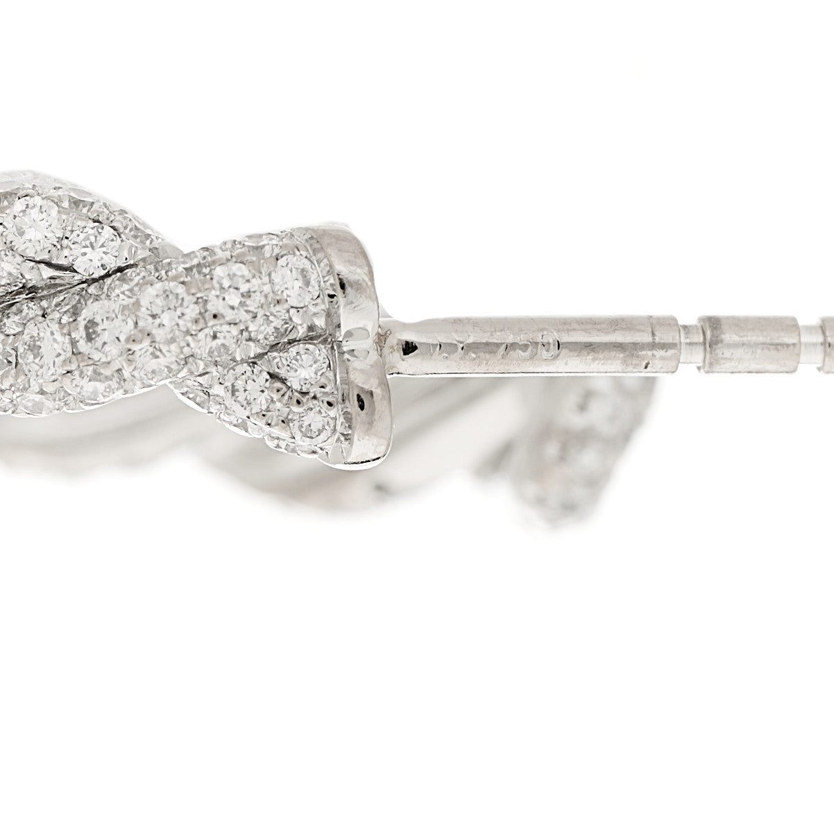 18K White Gold Diamond 16mm Wisteria Hoop Earrings