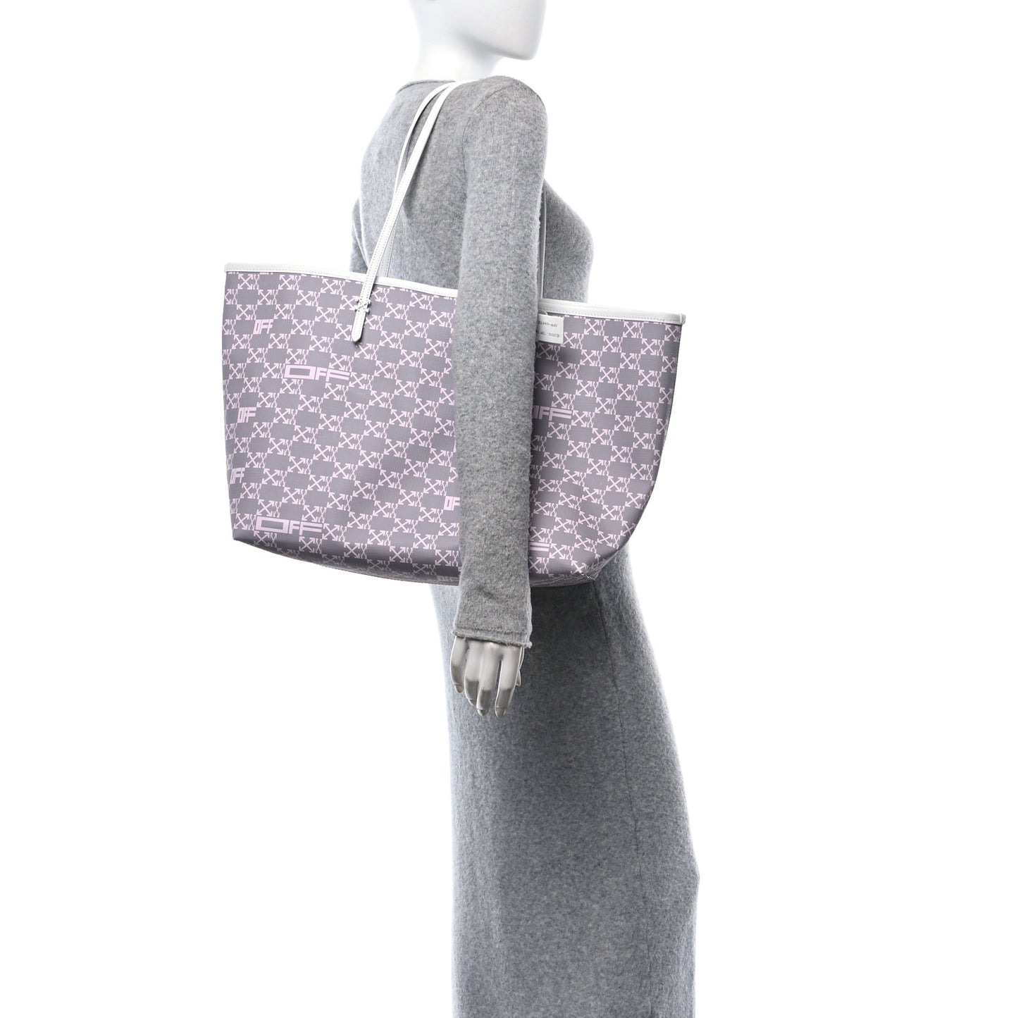 Coated Canvas Arrow Print Day Off Tote Bag White
