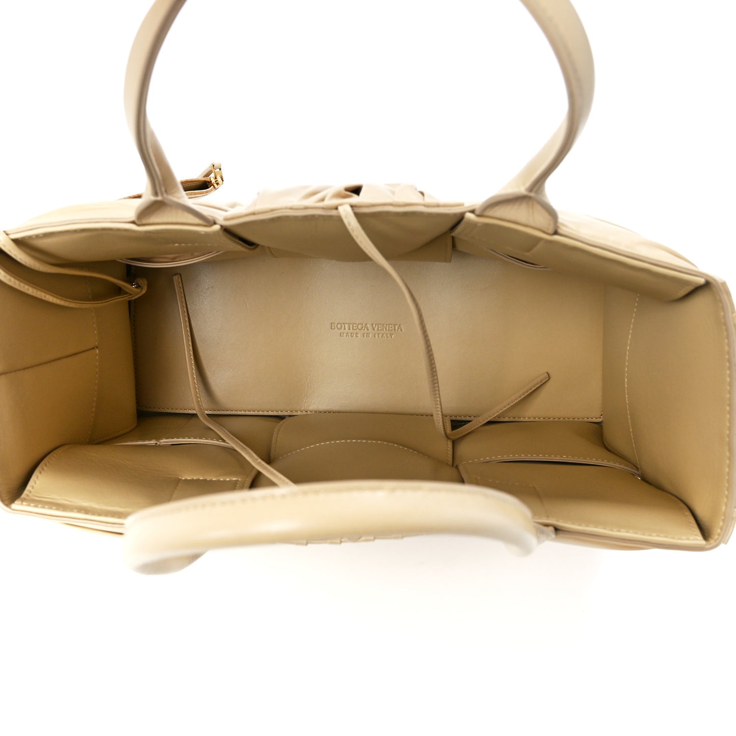 Foulard Intrecciato Pleated Medium Arco Tote Porridge